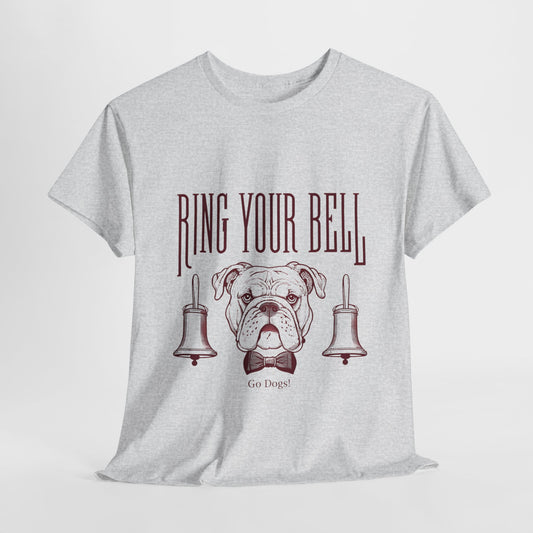 Dog Lover's Unisex Heavy Cotton Tee | 'Ring Your Bell' Shirt, Bulldog Tee, Pet Owner Gift, Funny Dog Apparel, Casual Wear