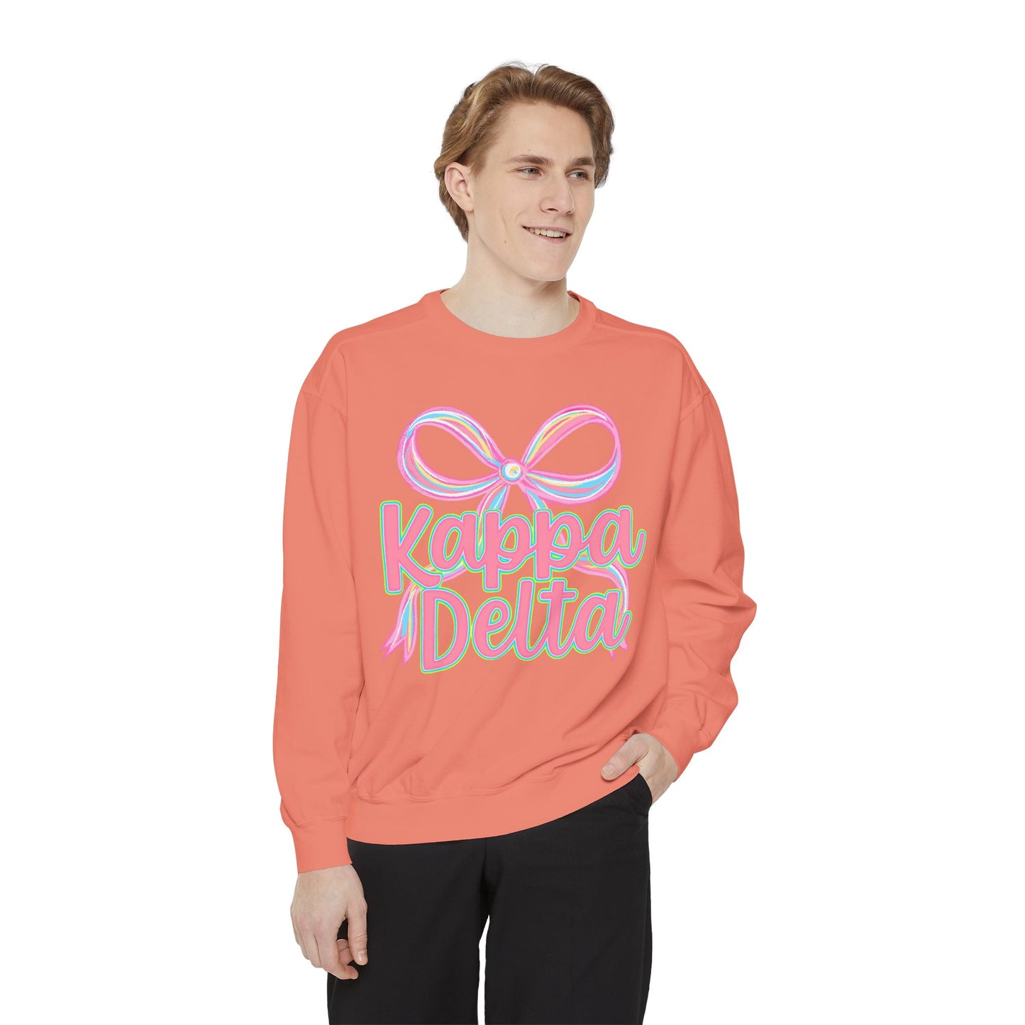 KD Comfort Colors Garment-Dyed Sweatshirt, Sorority Apparel, Cozy Gift, College Sweatshirt, Valentine's Day Gift, Customizable Sweater