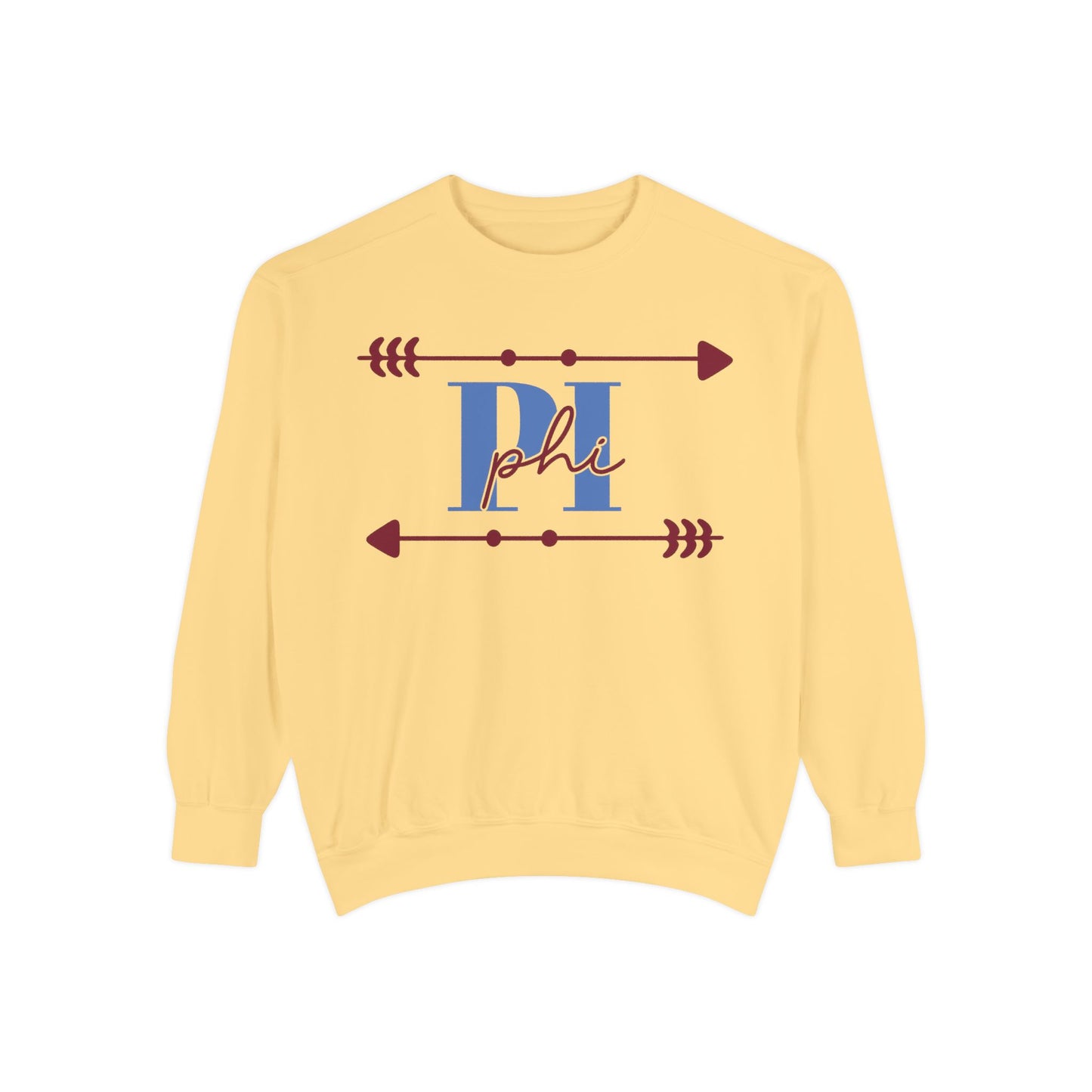 Phi Garment-Dyed Sweatshirt - Cozy Casual Unique Gift College Apparel Graduation Outfit