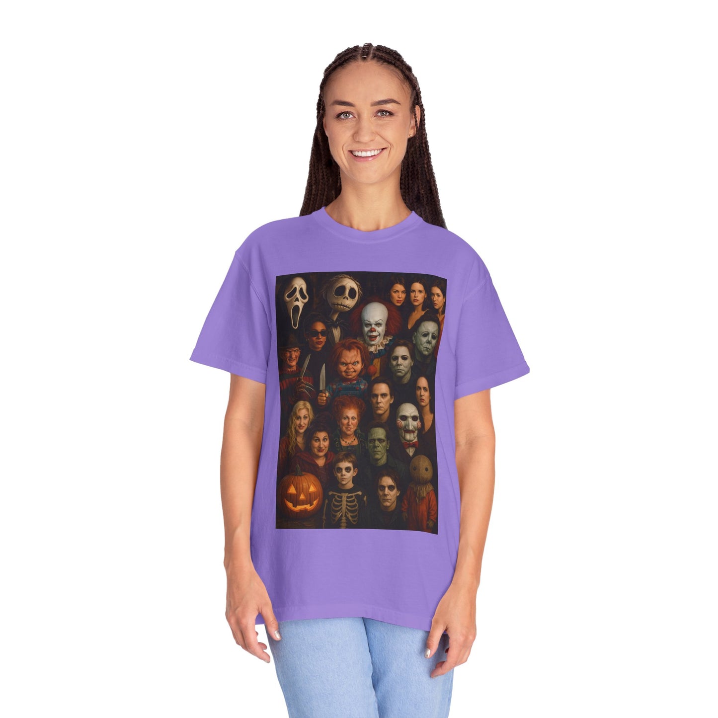 Spooky Halloween T-Shirt | Unisex Garment-Dyed Tee Featuring Iconic Horror Movie Characters, Perfect for Halloween Parties, Horror [...]