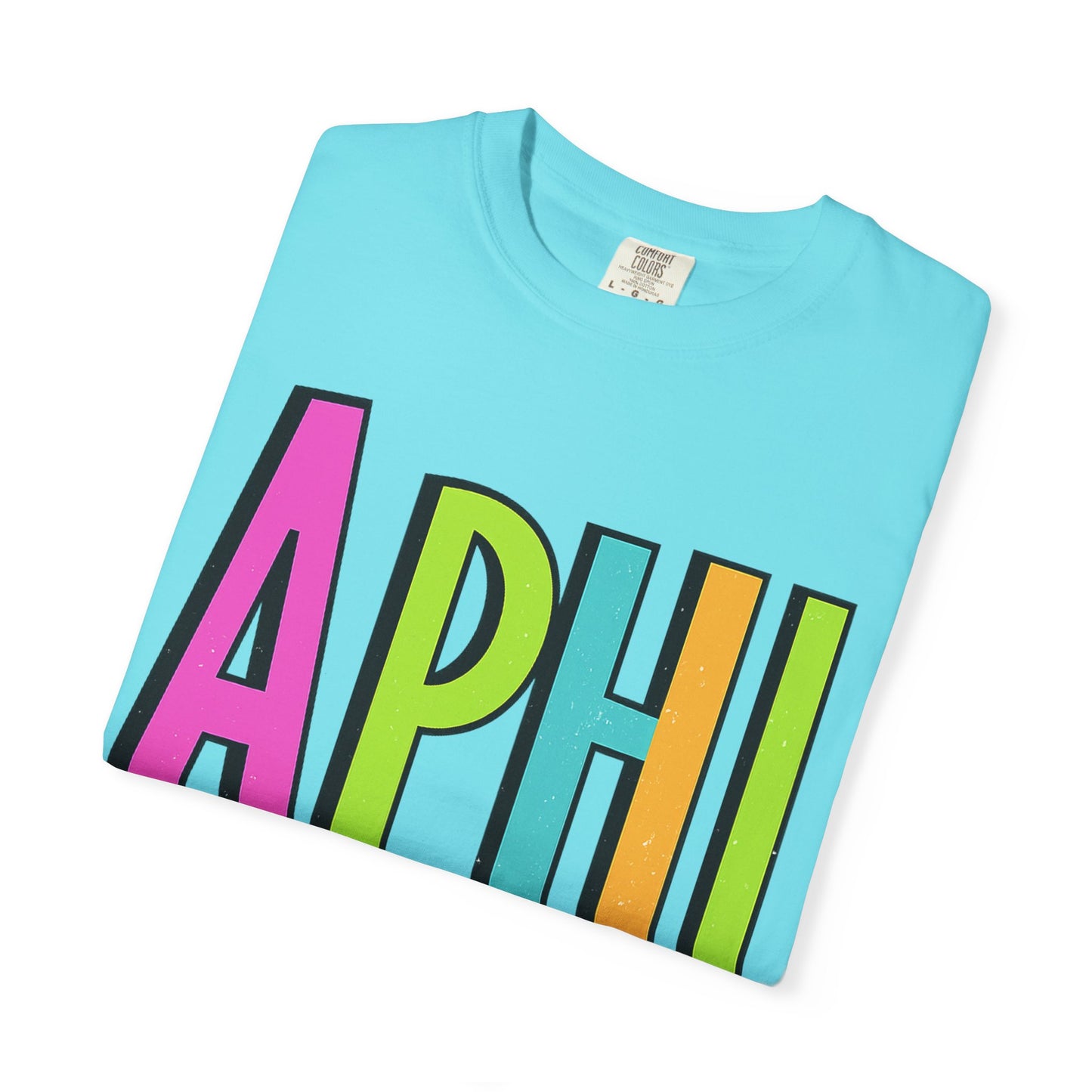 Checkered Neon Alpha P Colorful Graphic Unisex T-Shirt
