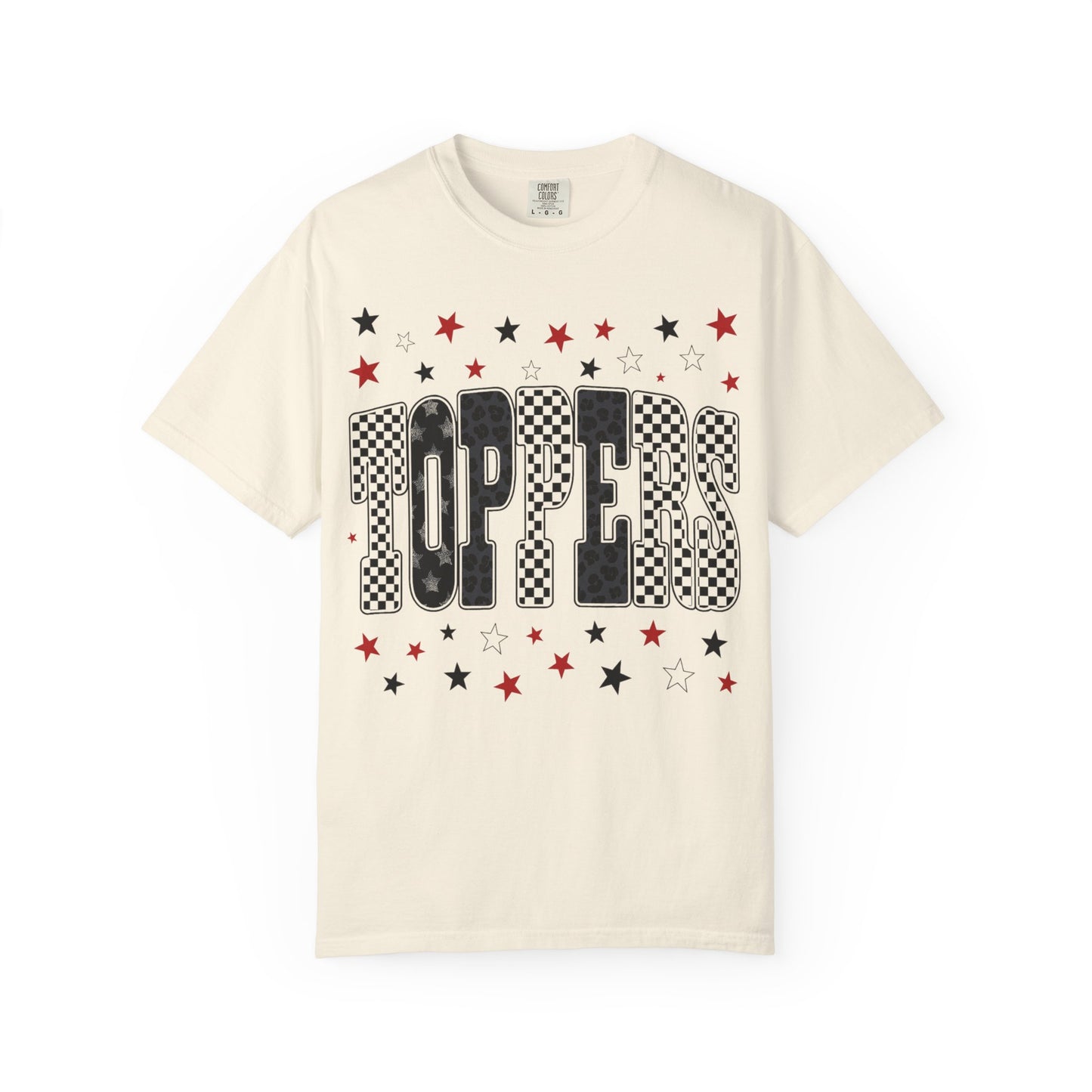 Topper Star and Checker Pattern Graphic Tee