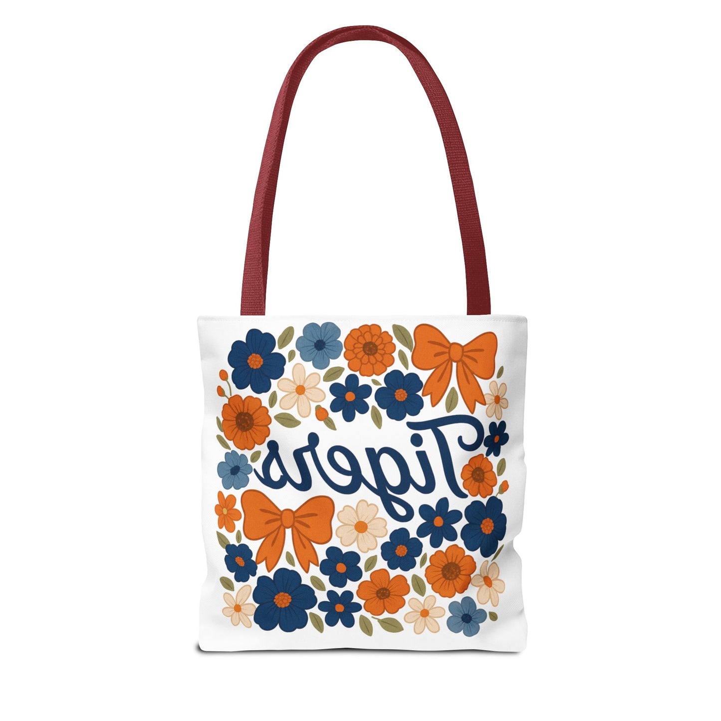 Floral Tiger Tote Bag, Cute Shopping Bag, Reusable Grocery Tote, Gift for Students, Eco-friendly Handbag, Graduation Gift, Alumni Gift