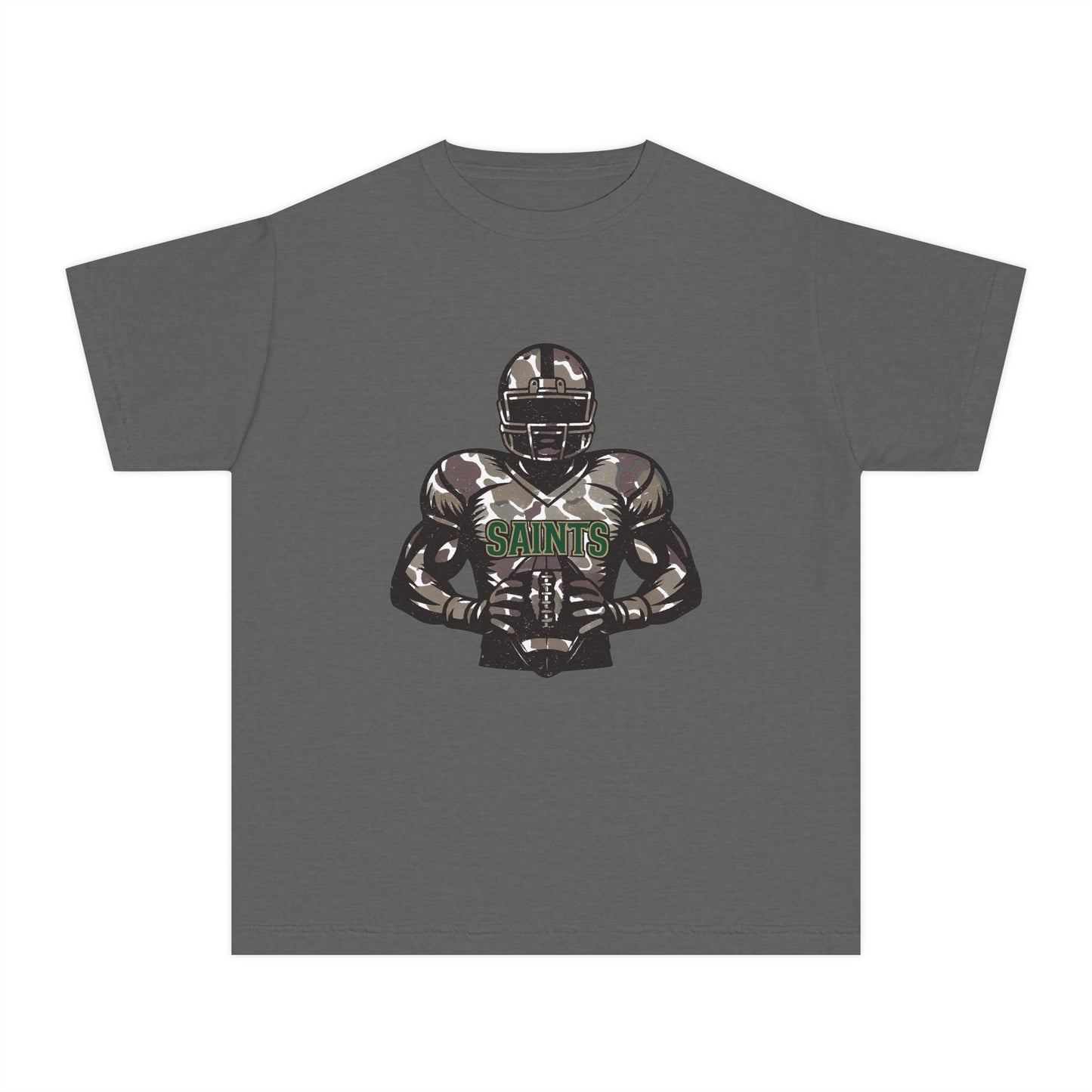 Youth Football Tee - Camouflage Print, Casual Sportswear, Game Day Apparel