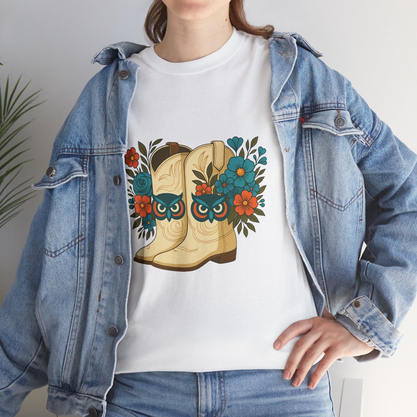 Floral Cowboy Boots Tee, Perfect for Country Music Lovers, Western Style Gift, Casual Outfit, Boho Fashion, Farmhouse Decor