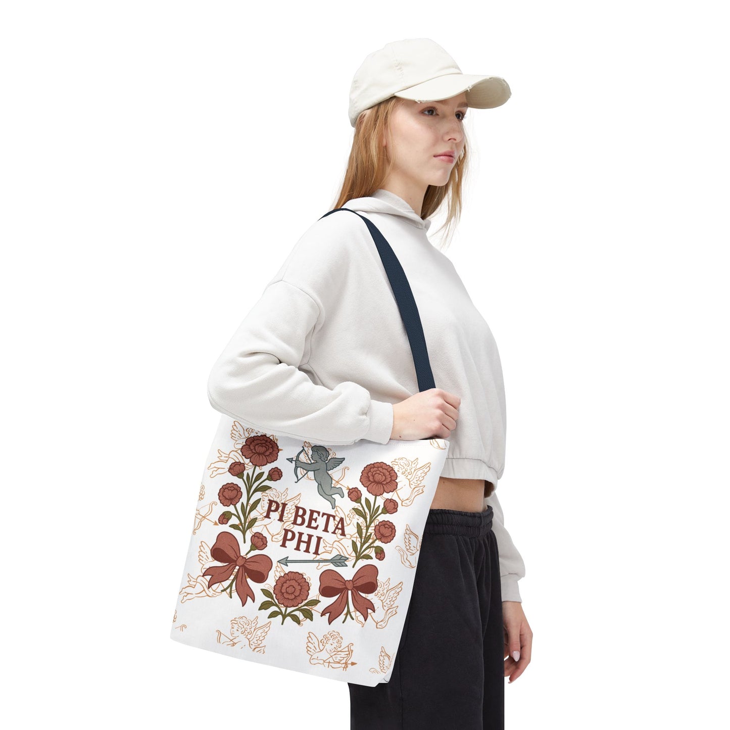 Floral Pi Phi Sorority Tote Bag