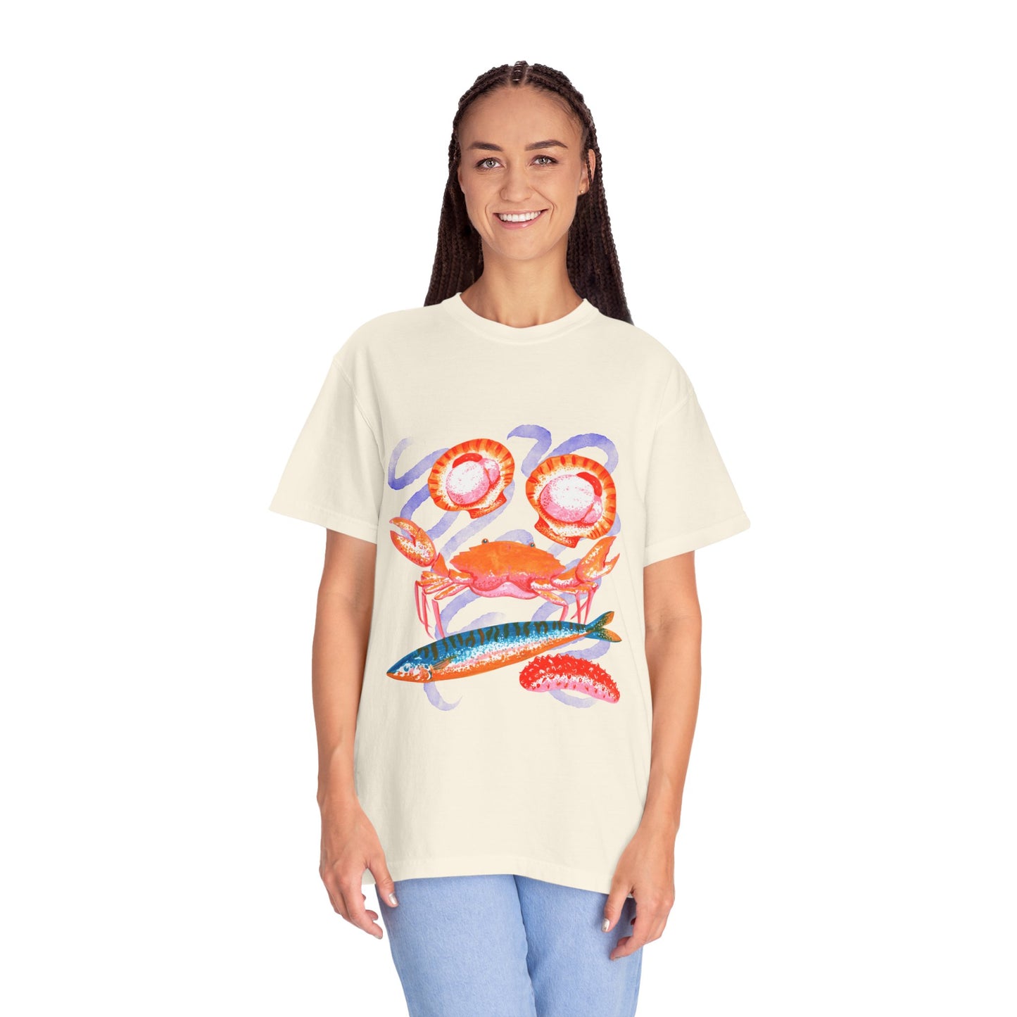 Retro Seafood Graphic T-Shirt - Fresh Catch Comfort Colors Tee