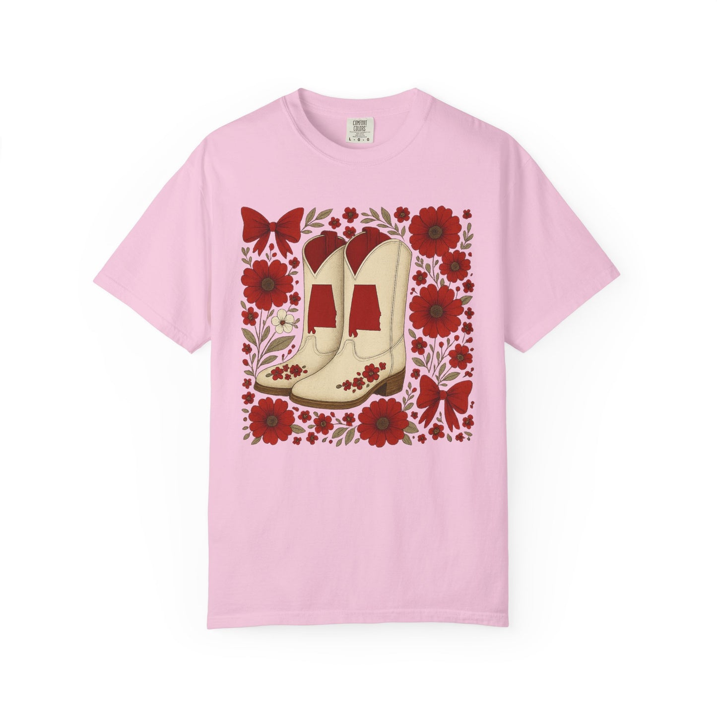 Vintage Cowboy Boots Floral Unisex T-shirt - Alabama Fan, Bama Game Day