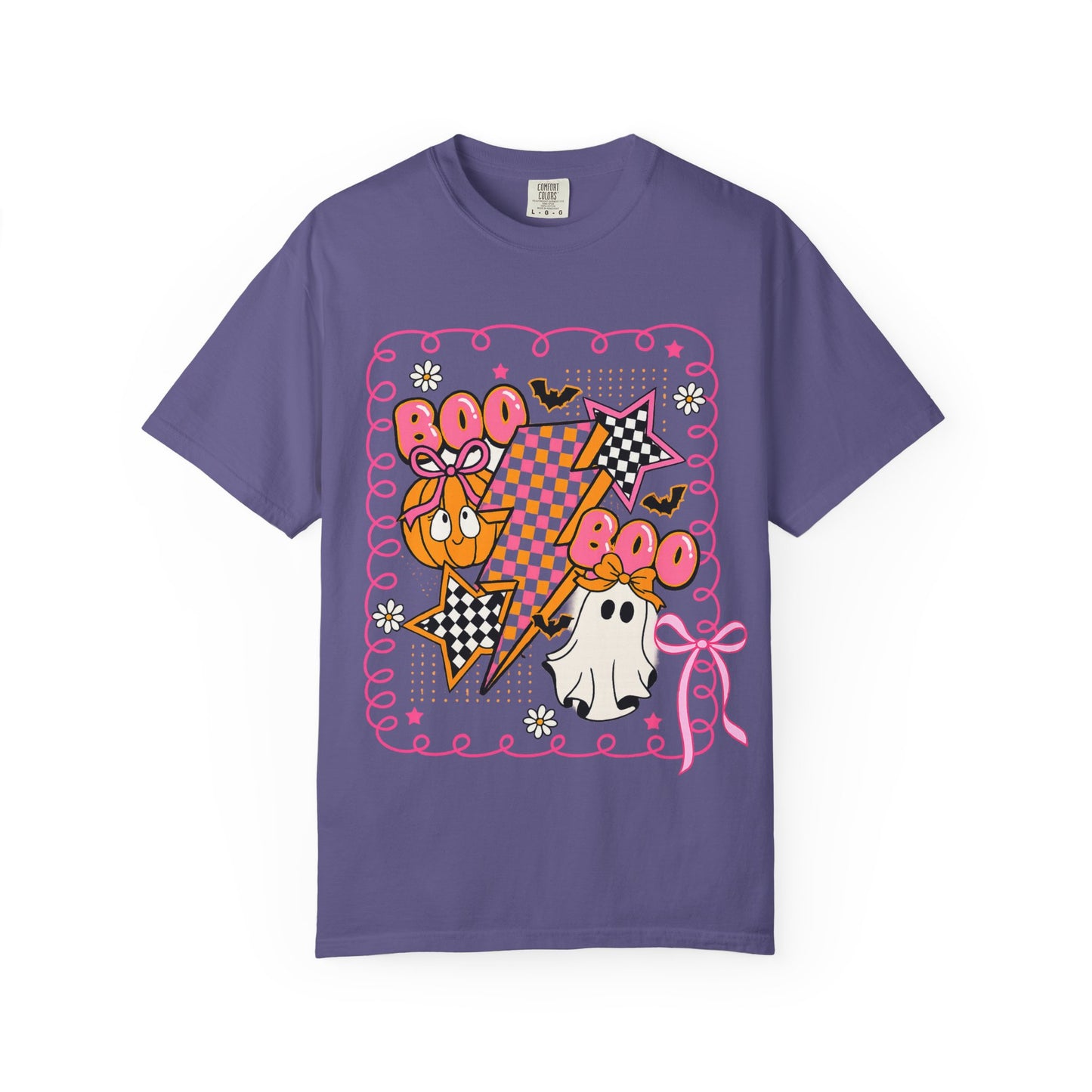 Retro Design Orange & Pink Unisex Halloween T-Shirt