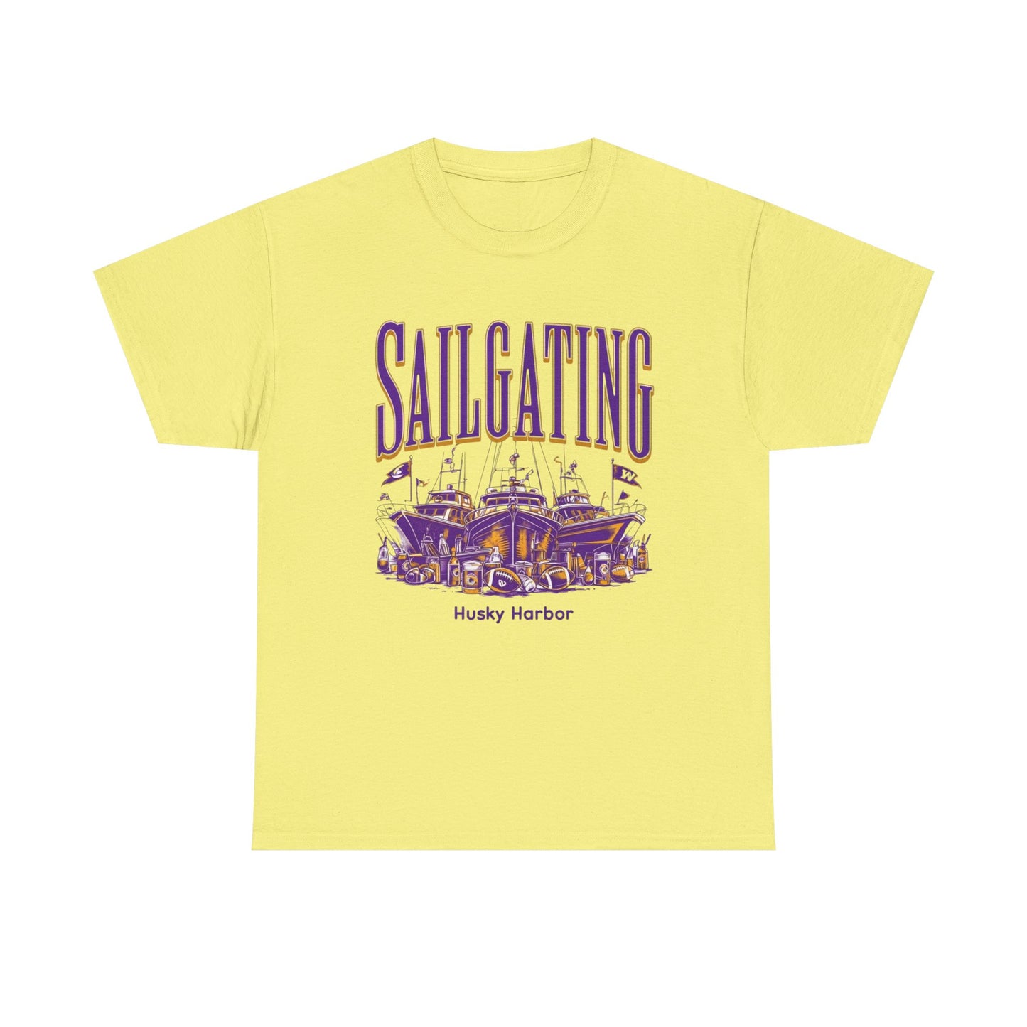 Sailgating Tee - Washington Huskies Unisex Heavy Cotton Shirt