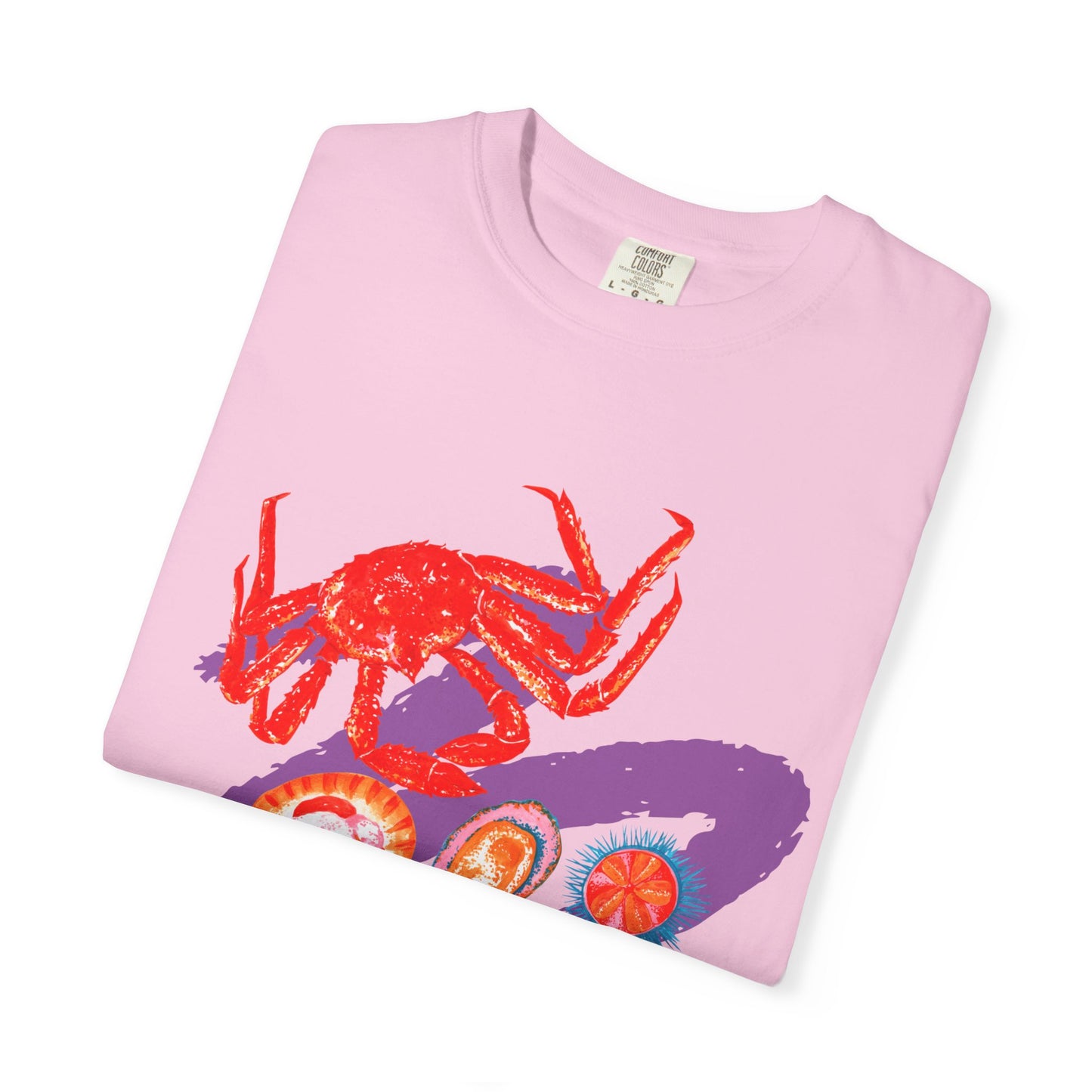 Comfort Colors Vibrant Seafood T-Shirt, French Coastal Tee, Distressed Shirt, Oversized Coquette Aesthetic, Nautical Style
