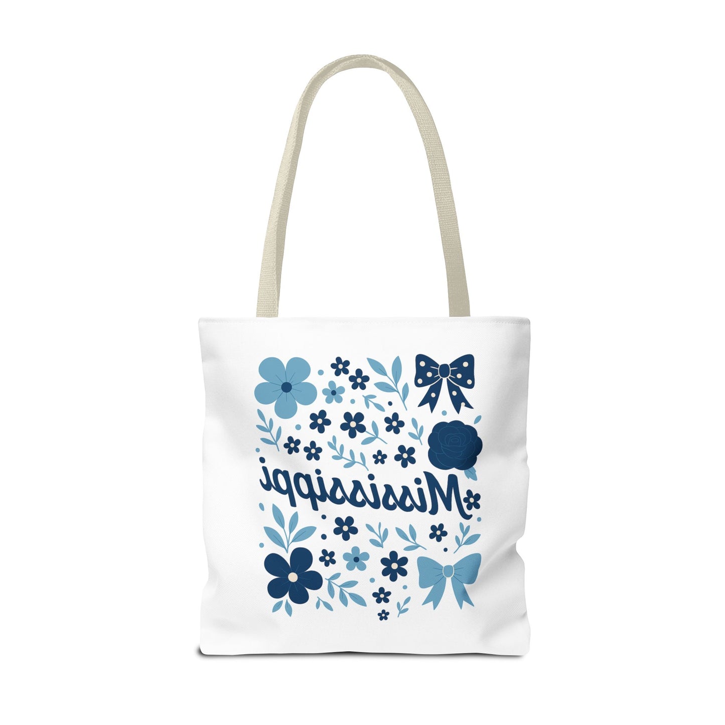 Floral Mississippi Tote Bag | Eco-Friendly Shopping Bag, Beach Tote, Gift for Her, Travel Companion, Custom Flower Design