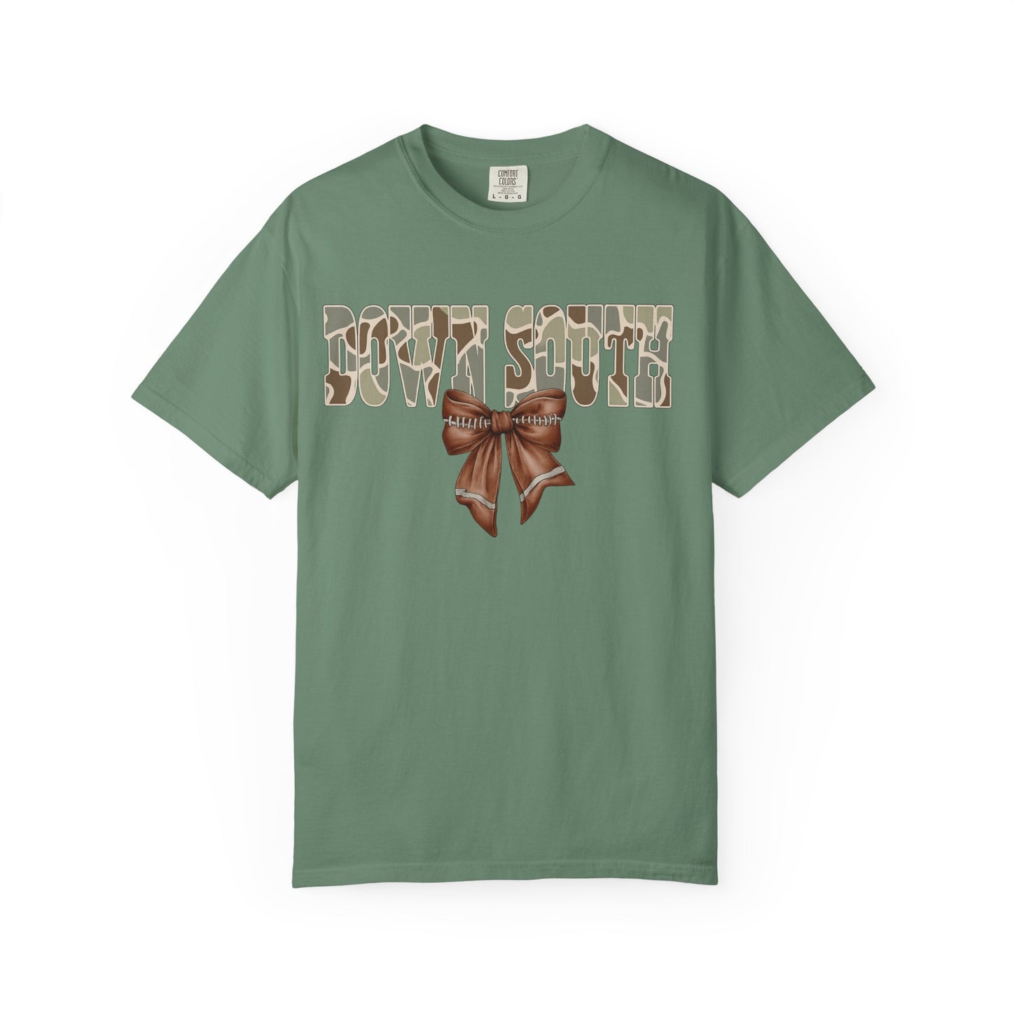 Camo Bow Graphic Tee - Trendy Apparel for Casual Outings and Birthdays