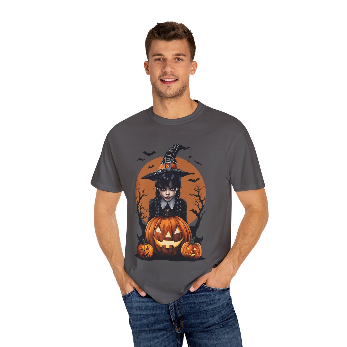 Halloween Witch Graphic Tee, Spooky Unisex T-Shirt, Pumpkin Halloween Costume, Fall Festive Apparel, Witchy Shirt for October