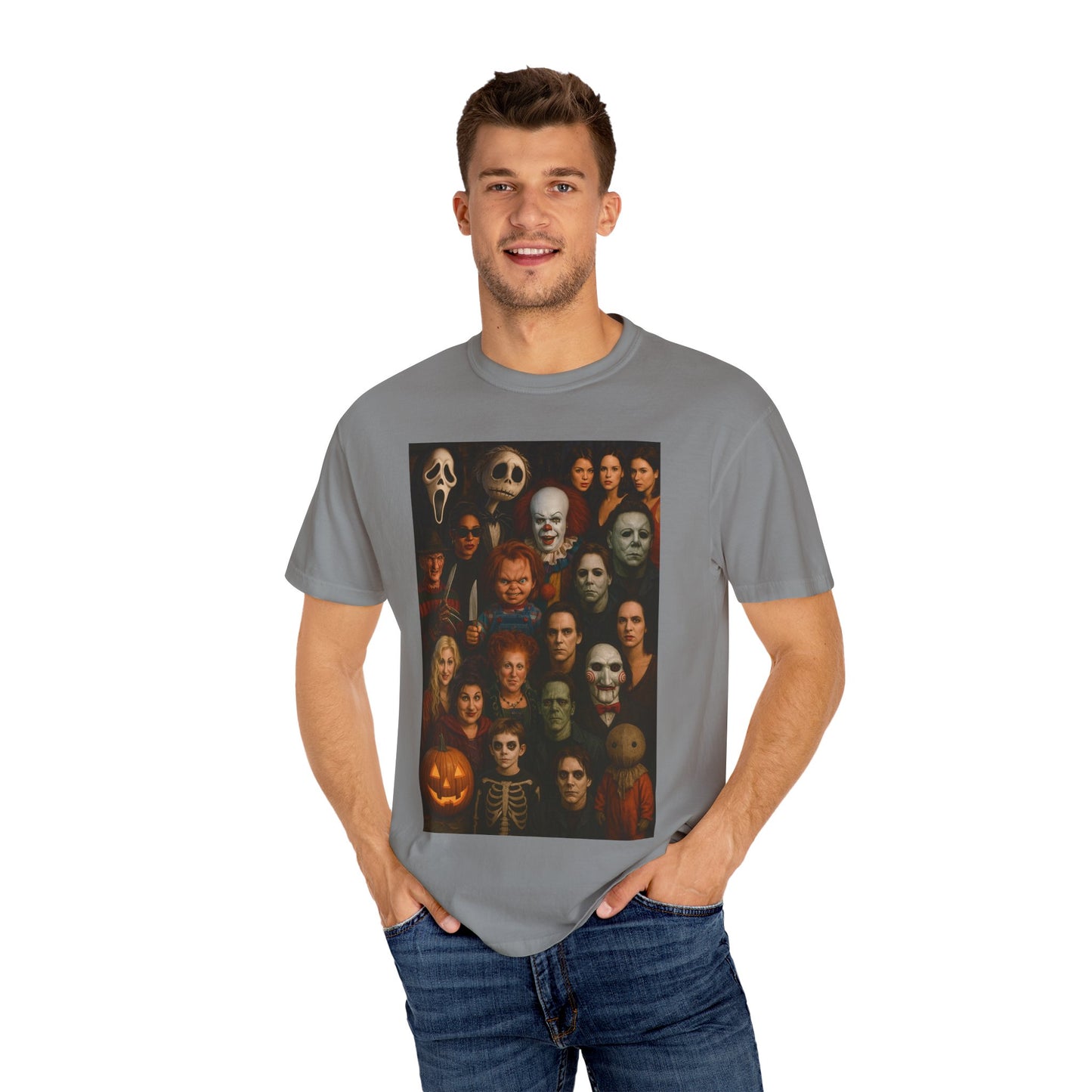 Spooky Halloween T-Shirt | Unisex Garment-Dyed Tee Featuring Iconic Horror Movie Characters, Perfect for Halloween Parties, Horror [...]