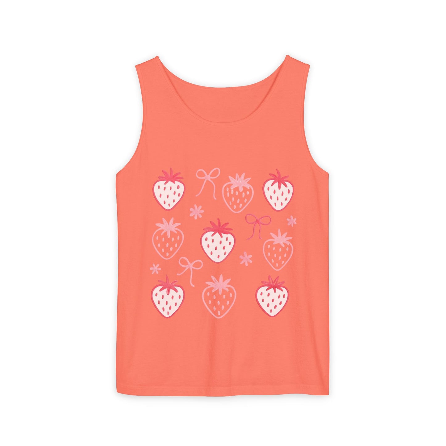 Strawberry Print Tank Top - Summer Vibes Beachwear