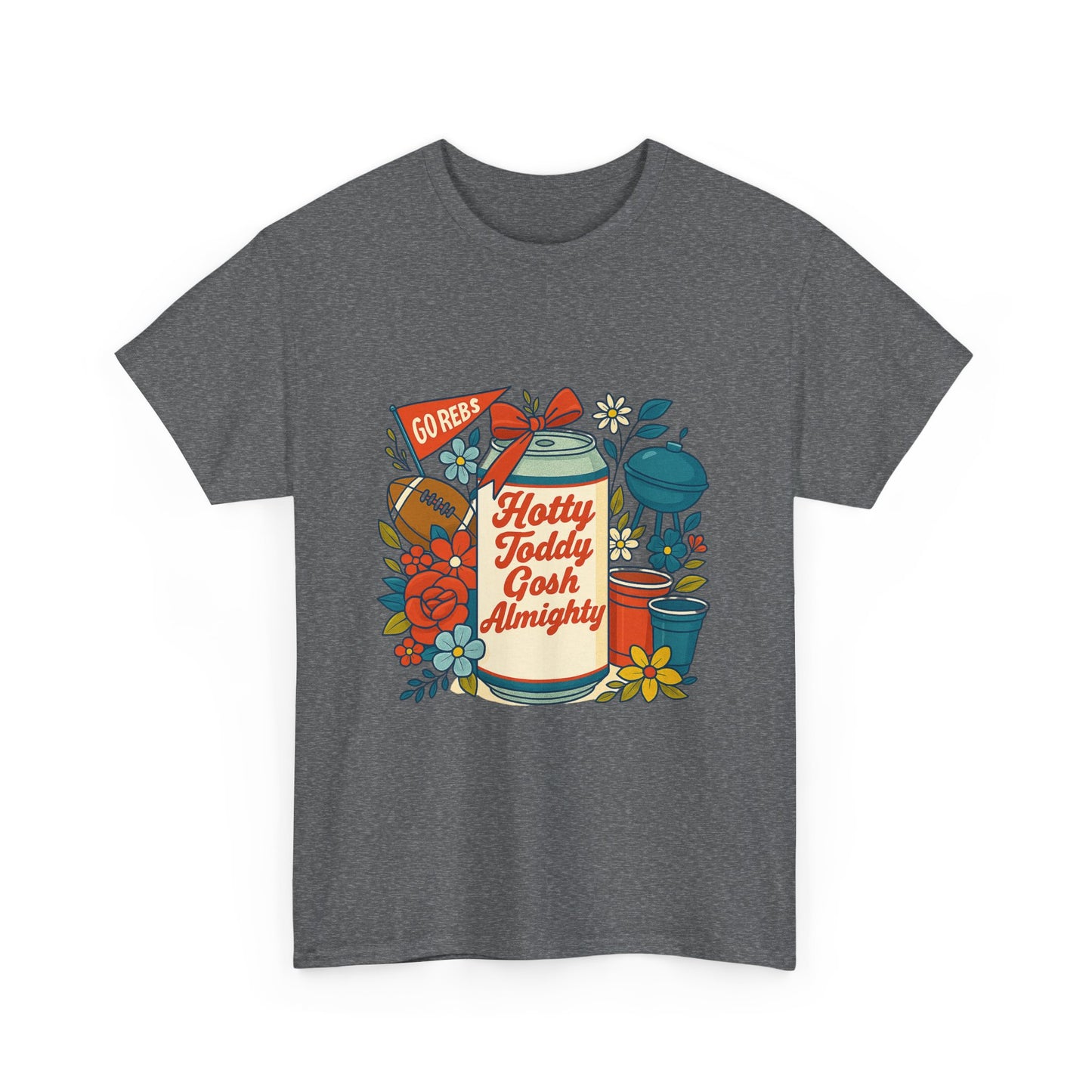 Hotty Toddy Heavy Cotton Tee - Unisex Graphic T-Shirt, Casual Wear, College Apparel, Gift for Students, Spring Break Fashion