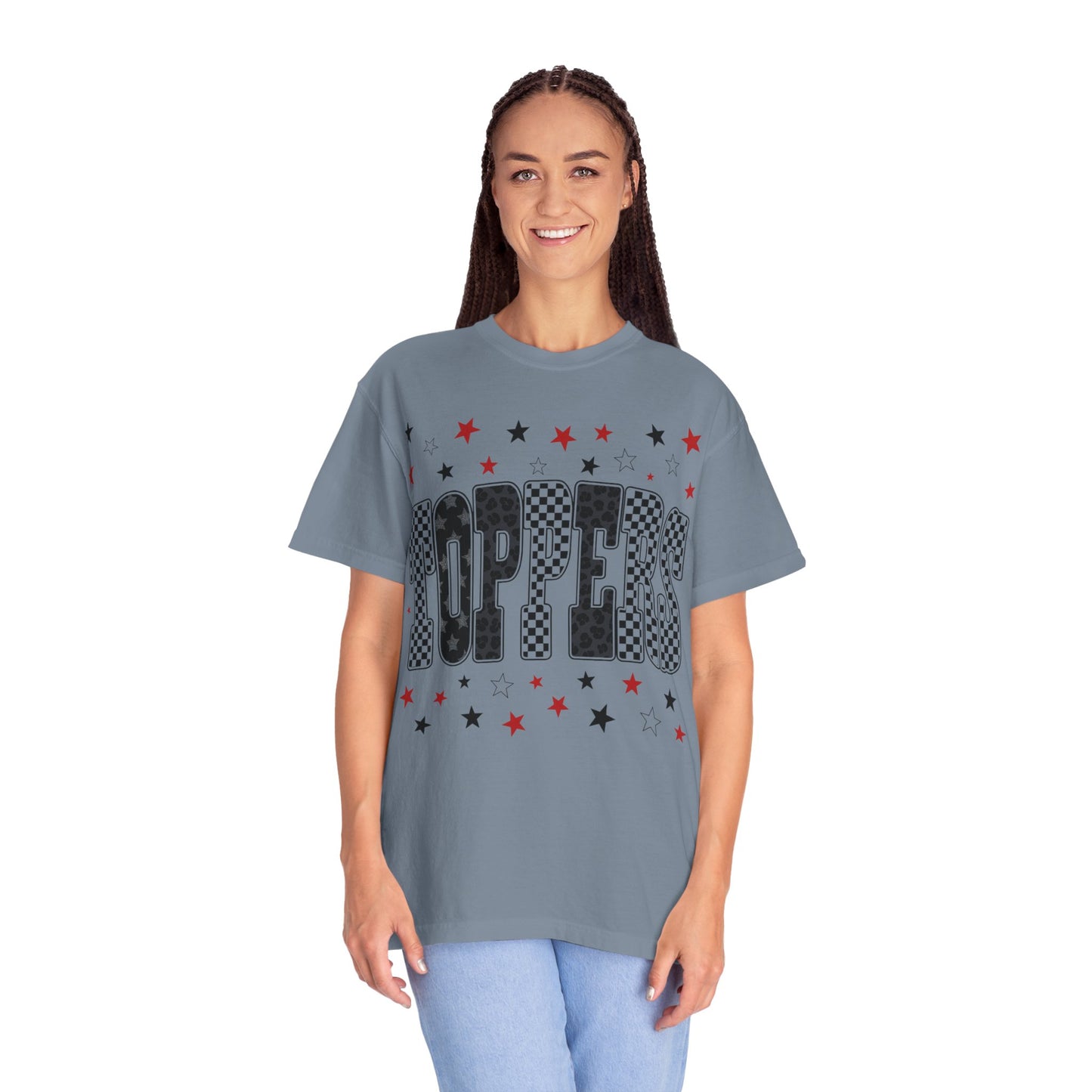 Topper Star and Checker Pattern Graphic Tee