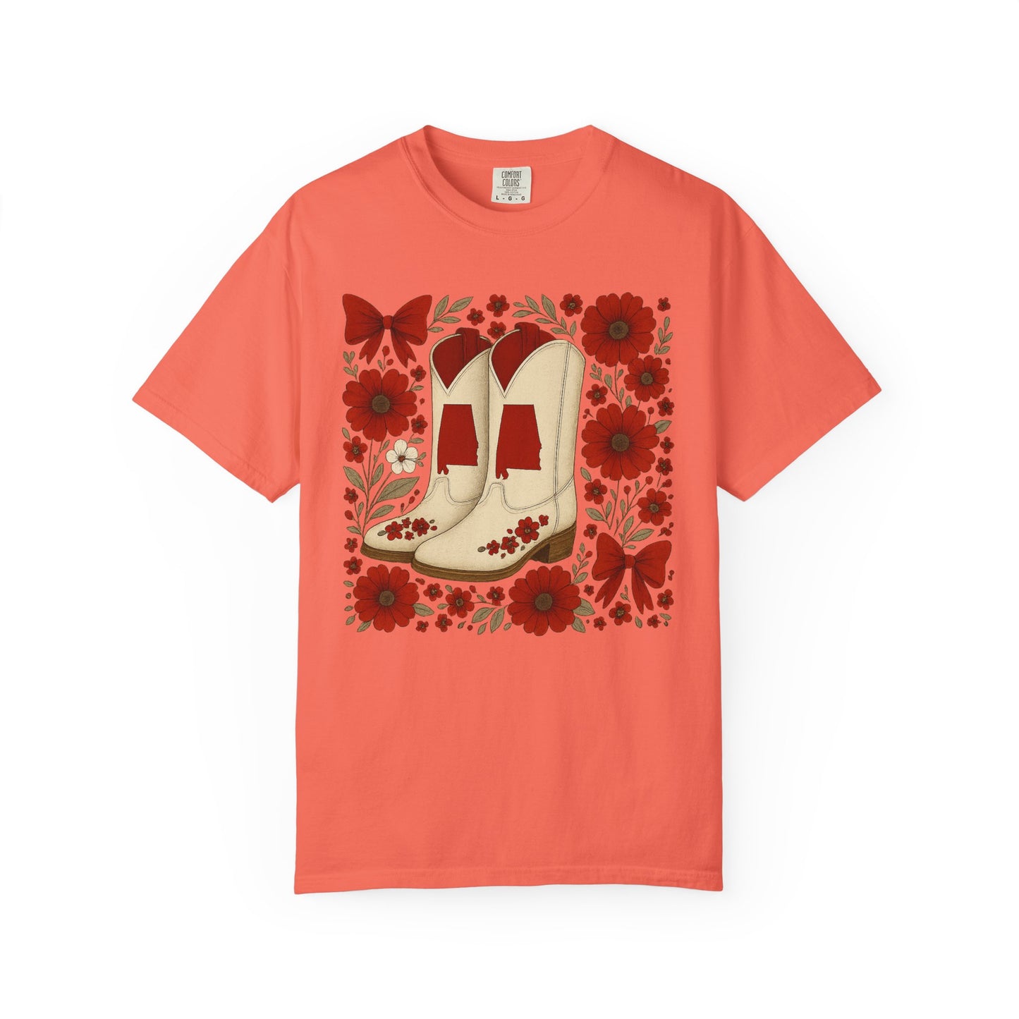 Vintage Cowboy Boots Floral Unisex T-shirt - Alabama Fan, Bama Game Day