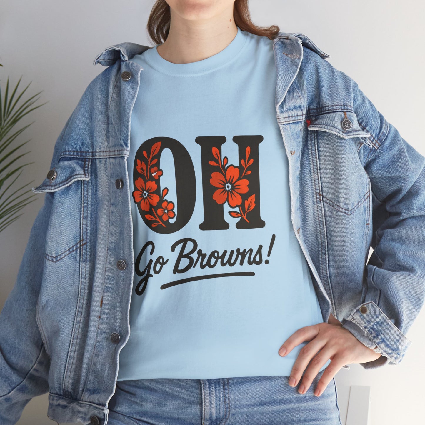 OH Go Browns Floral Unisex Tee, Fan Apparel, Game Day Shirt, Casual Wear, Gift for Sports Lovers