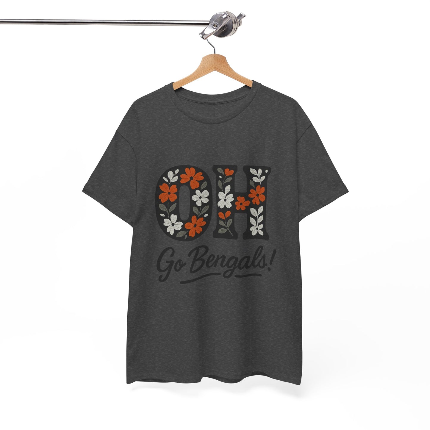 Bengals Floral Tee - Unisex Heavy Cotton