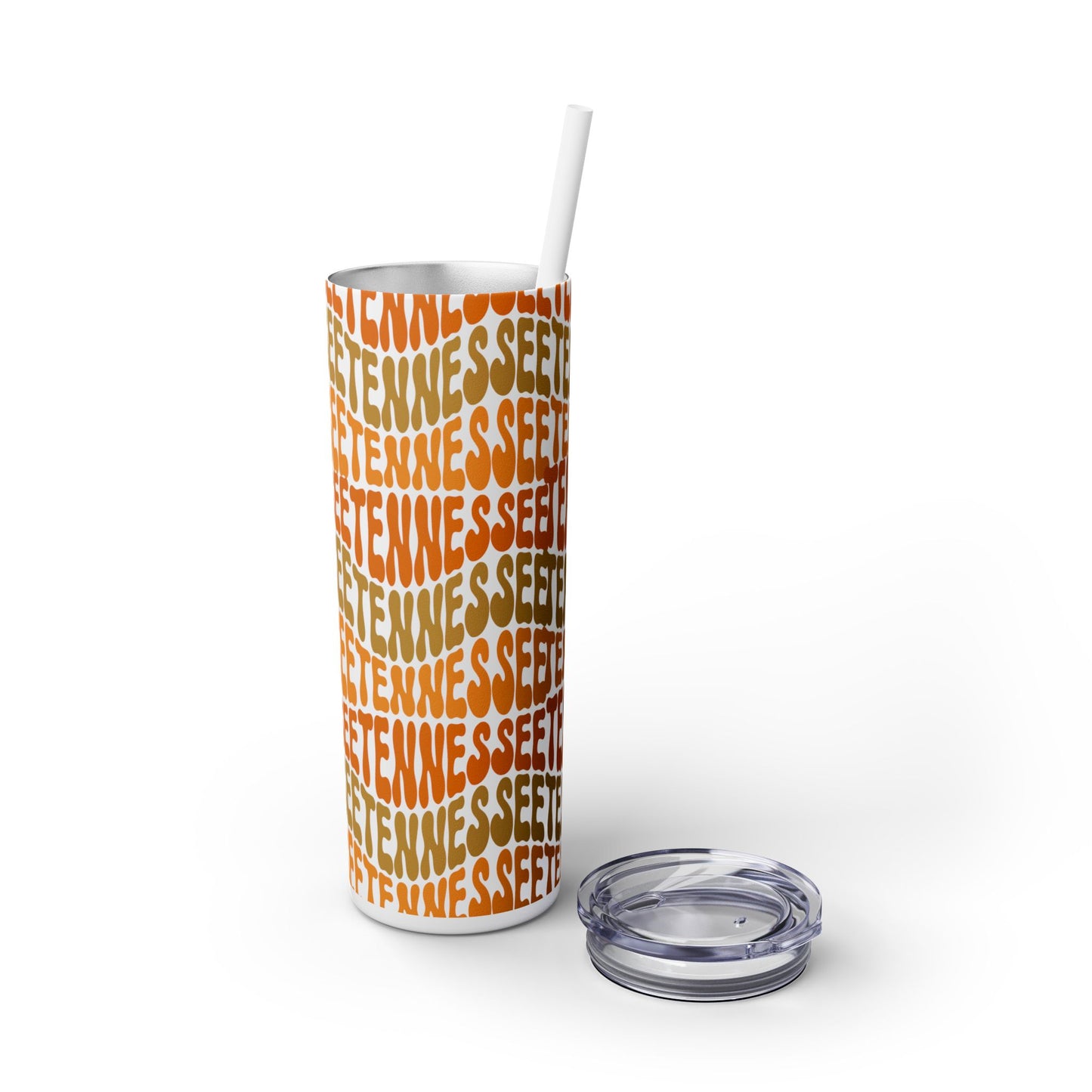 Tennessee Fan Gift Skinny Tumbler with Straw | Fun & Vibrant Travel Mug, Motivational Drinkware, Unique Gift for Friends, Perfect for Outdoor Adventures