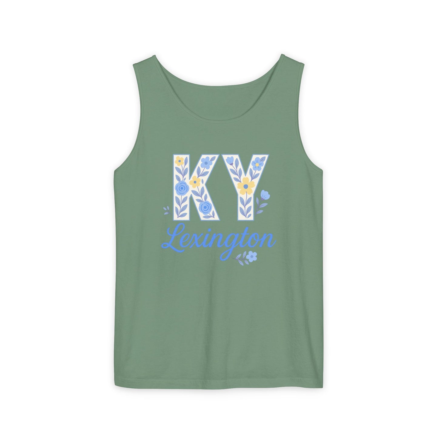 Kentucky Floral Letter Tank Top, Summer Tank, Cute Souvenir, Unisex Summer Apparel, Gift for Her, Comfort Colors, Graduation Gift
