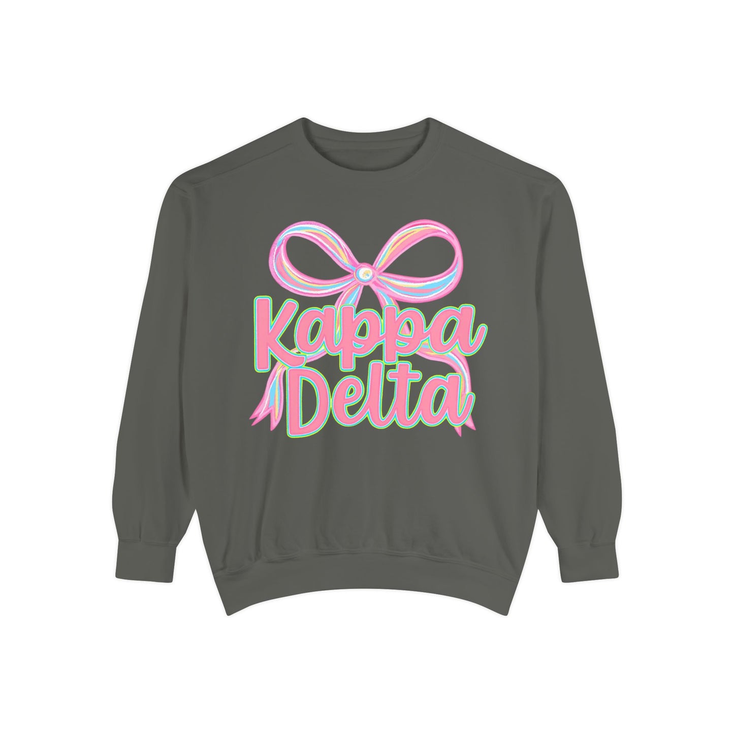 KD Comfort Colors Garment-Dyed Sweatshirt, Sorority Apparel, Cozy Gift, College Sweatshirt, Valentine's Day Gift, Customizable Sweater
