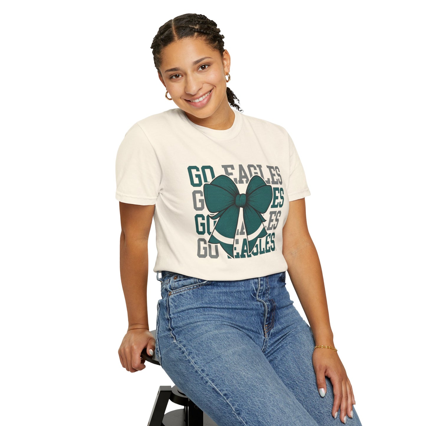Cheerful Eagles T-Shirt, Unisex Sports Tee, Game Day Shirt, Football Fan Apparel, Gift for Sports Lovers