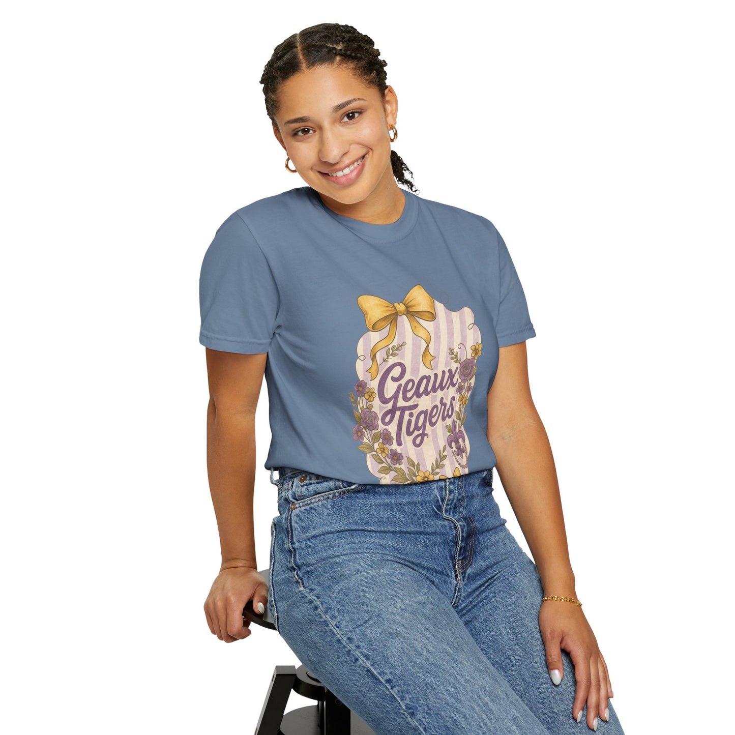 Geaux Tigers Floral T-Shirt, Unisex Casual Tee, Game Day Apparel, Spring Outfit, LSU Fan Gear