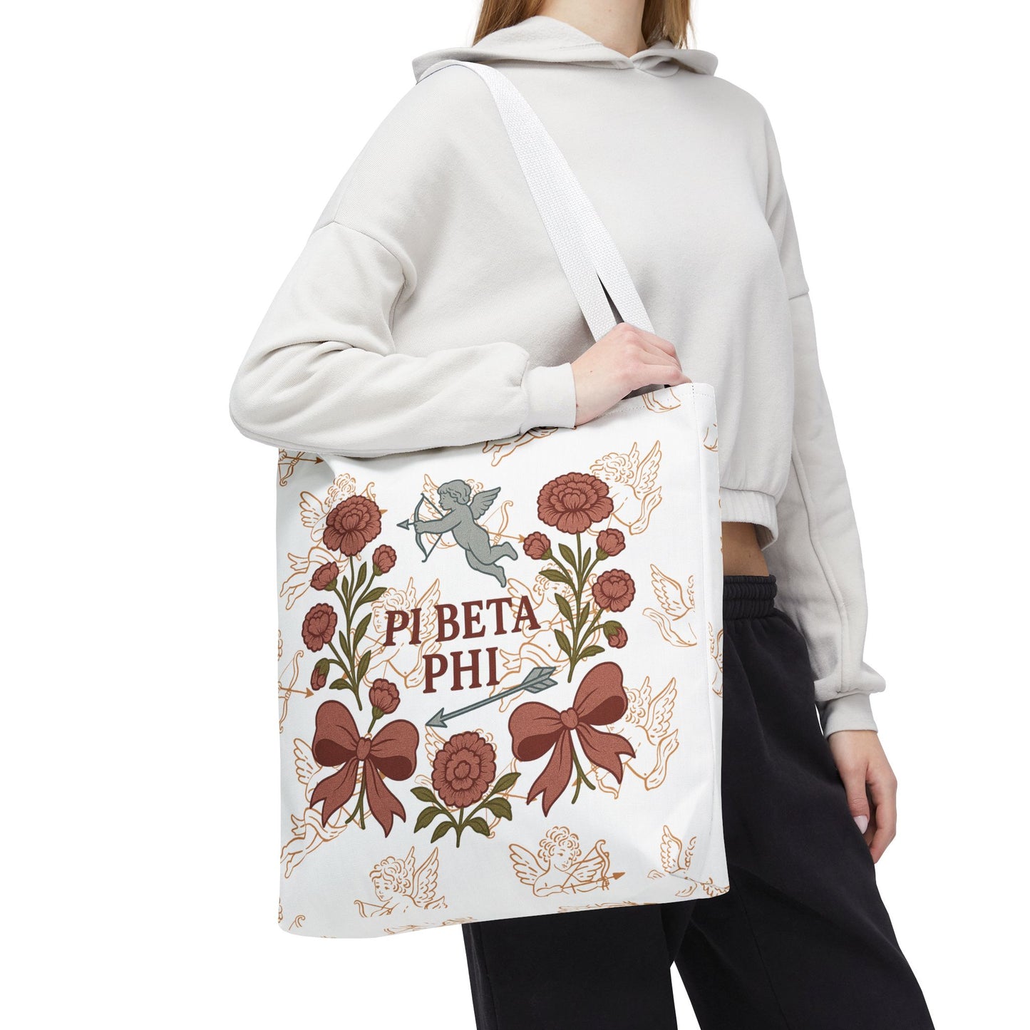 Floral Pi Phi Sorority Tote Bag
