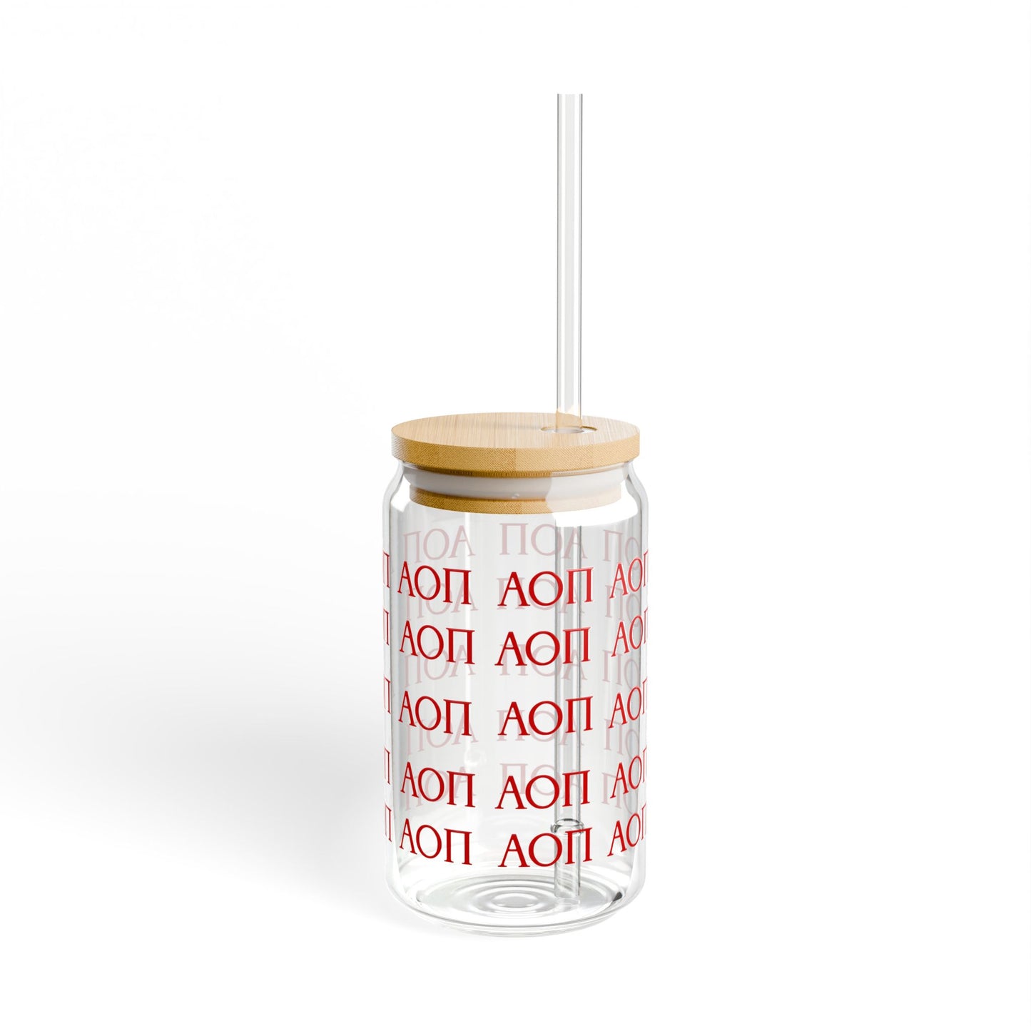 AOPI Personalized Sipper Glass, 16oz - Ideal Gift for Graduates, Eco-Friendly Drinkware for Parties, Outdoor Events, Sorority Celebrations