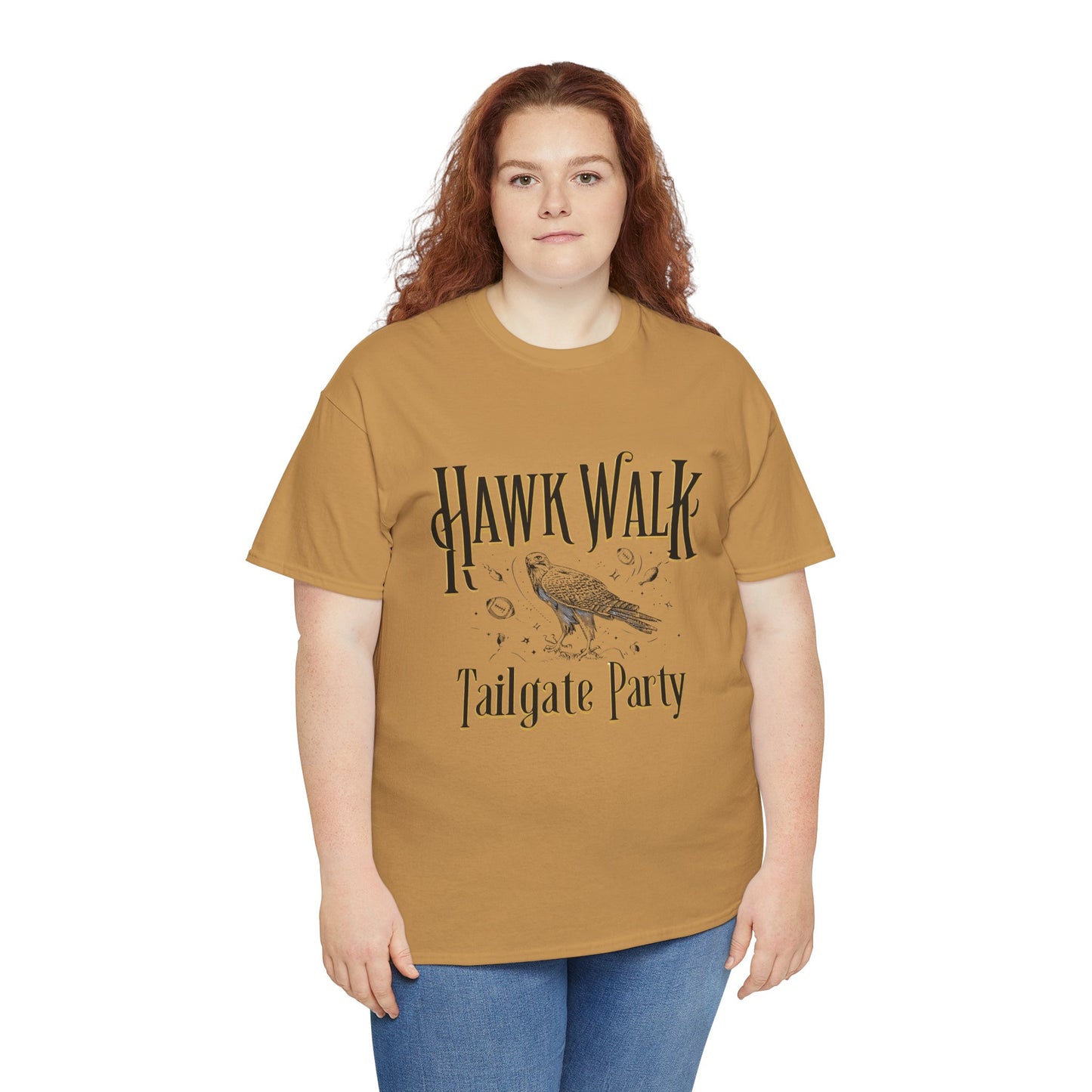 Hawk Walk Tailgate Tee, Unisex Cotton Shirt, Outdoor Event T-Shirt, Festival Wear, Bird Lover Gift, Sports Gathering Apparel