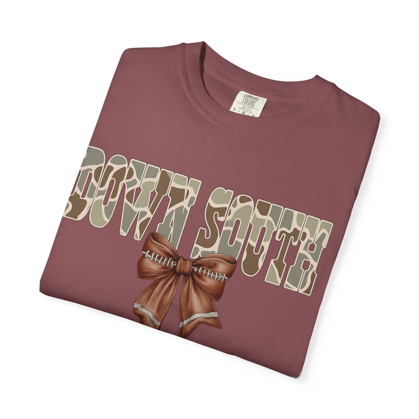 Camo Bow Graphic Tee - Trendy Apparel for Casual Outings and Birthdays