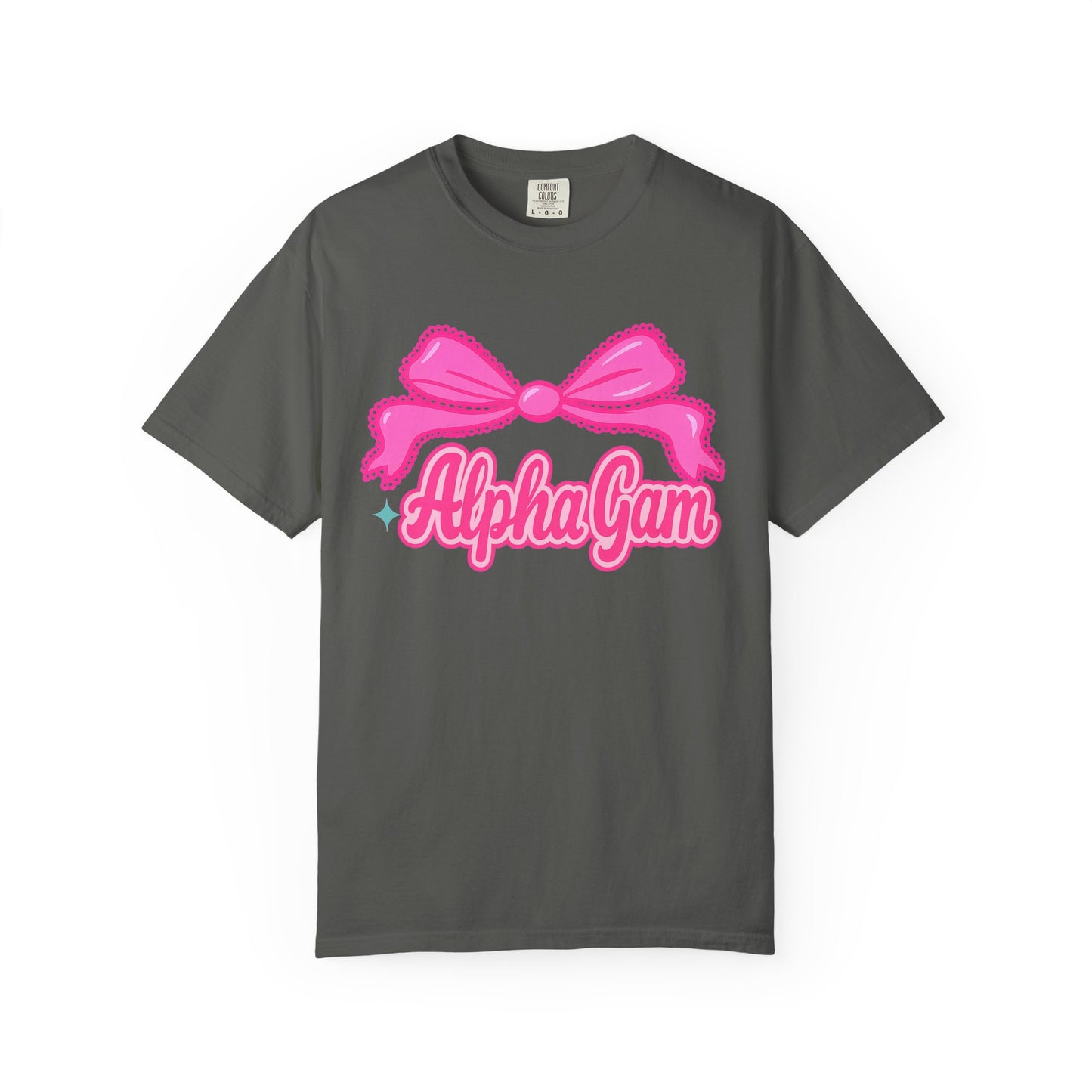 AlphaGam Bow T-Shirt | Unisex Garment-Dyed Tee for Sorority Sisters, College Apparel, Gifts for Greek Life, Casual Outfit, Sorority [...]