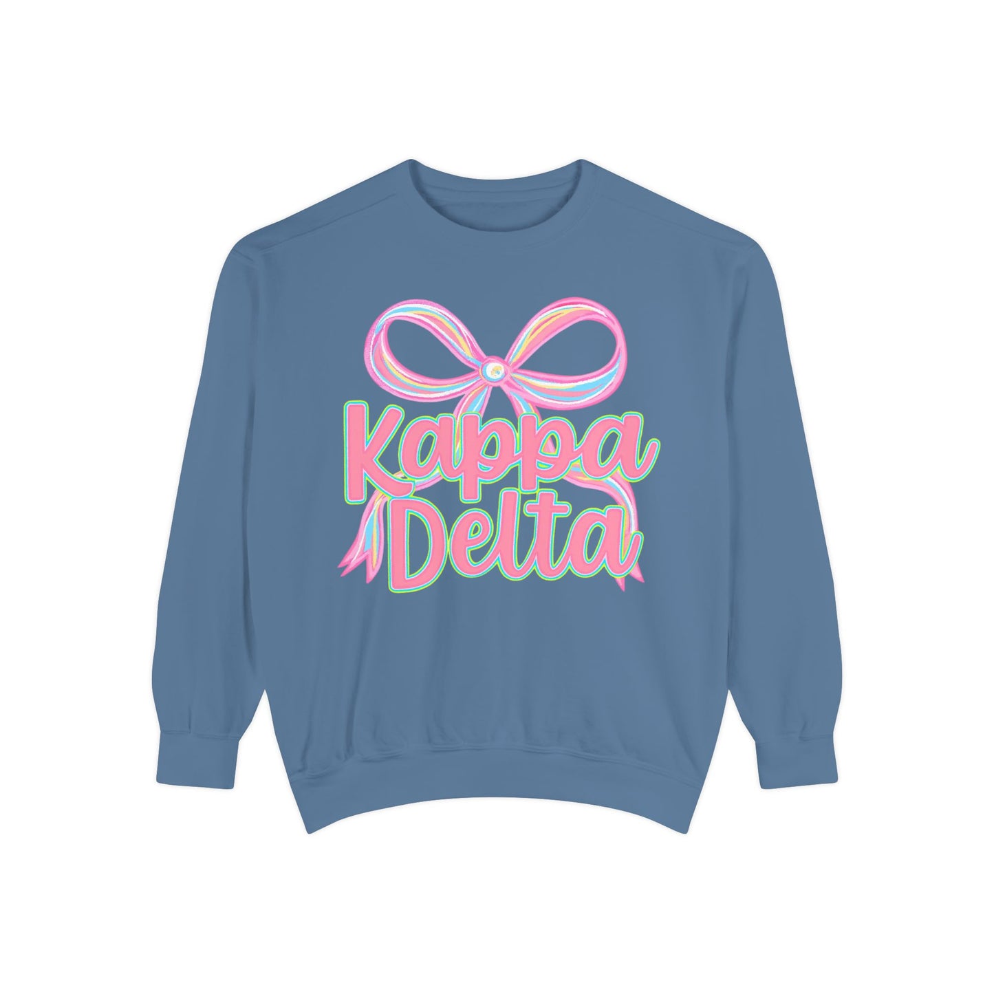 KD Comfort Colors Garment-Dyed Sweatshirt, Sorority Apparel, Cozy Gift, College Sweatshirt, Valentine's Day Gift, Customizable Sweater