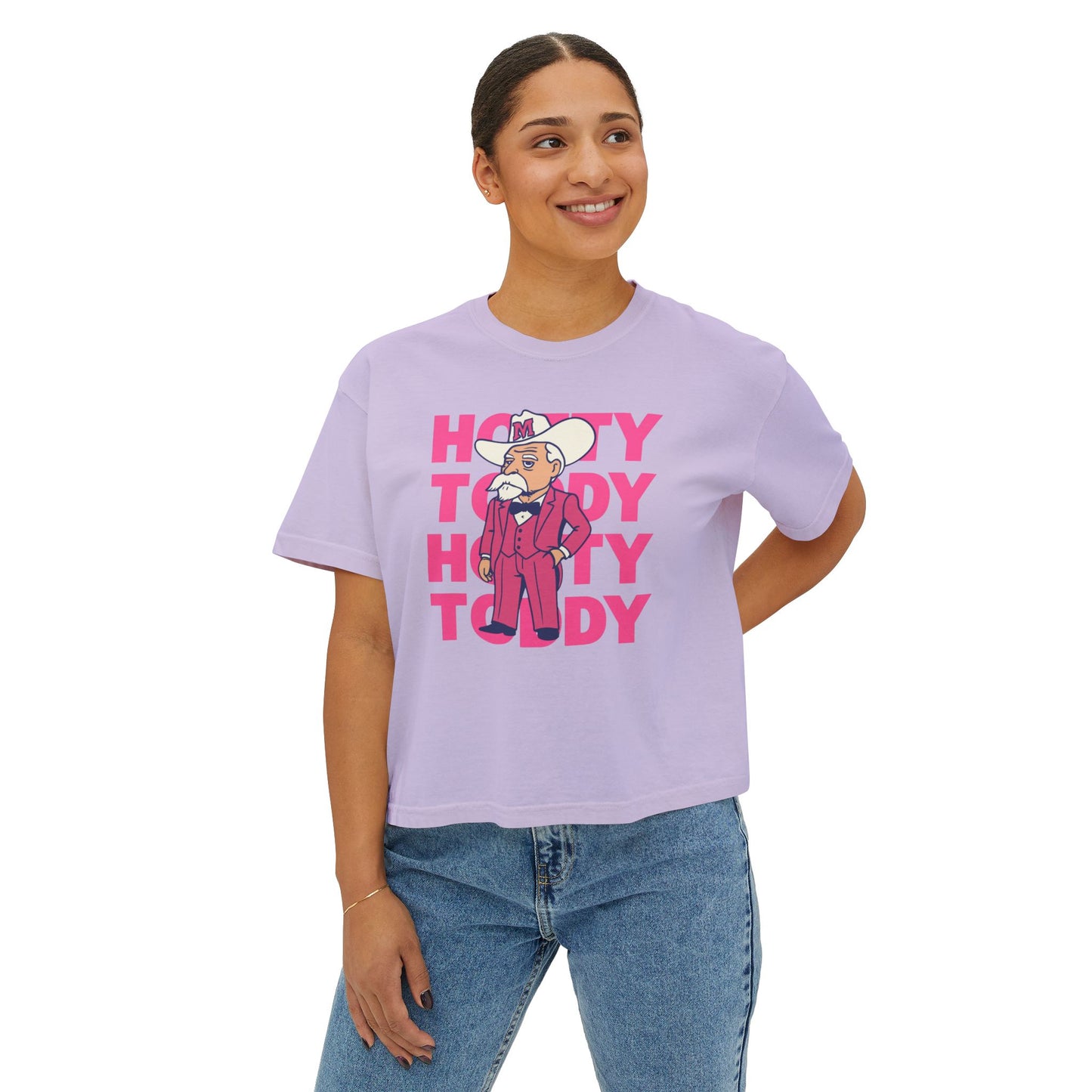 Pink Hotty Toddy Boxy Tee | Fun Humor Graphic Shirt