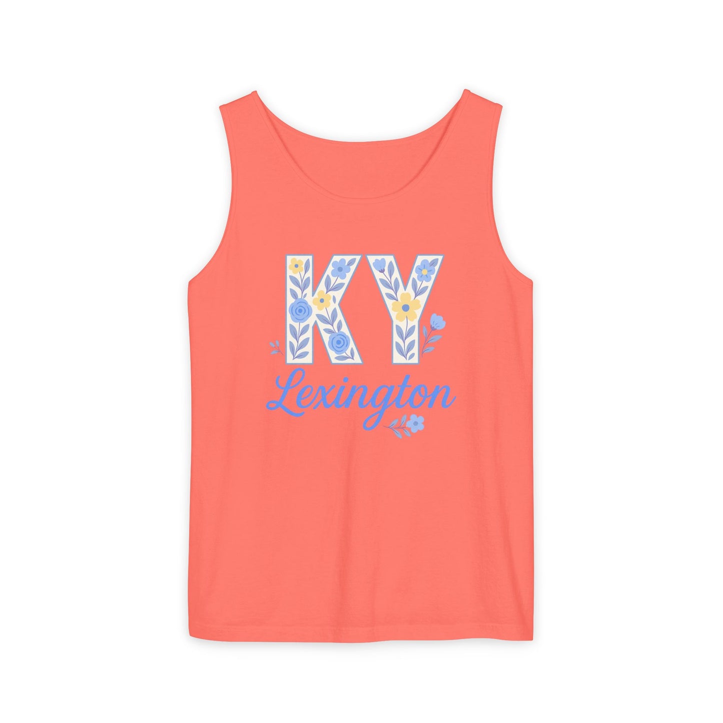 Kentucky Floral Letter Tank Top, Summer Tank, Cute Souvenir, Unisex Summer Apparel, Gift for Her, Comfort Colors, Graduation Gift