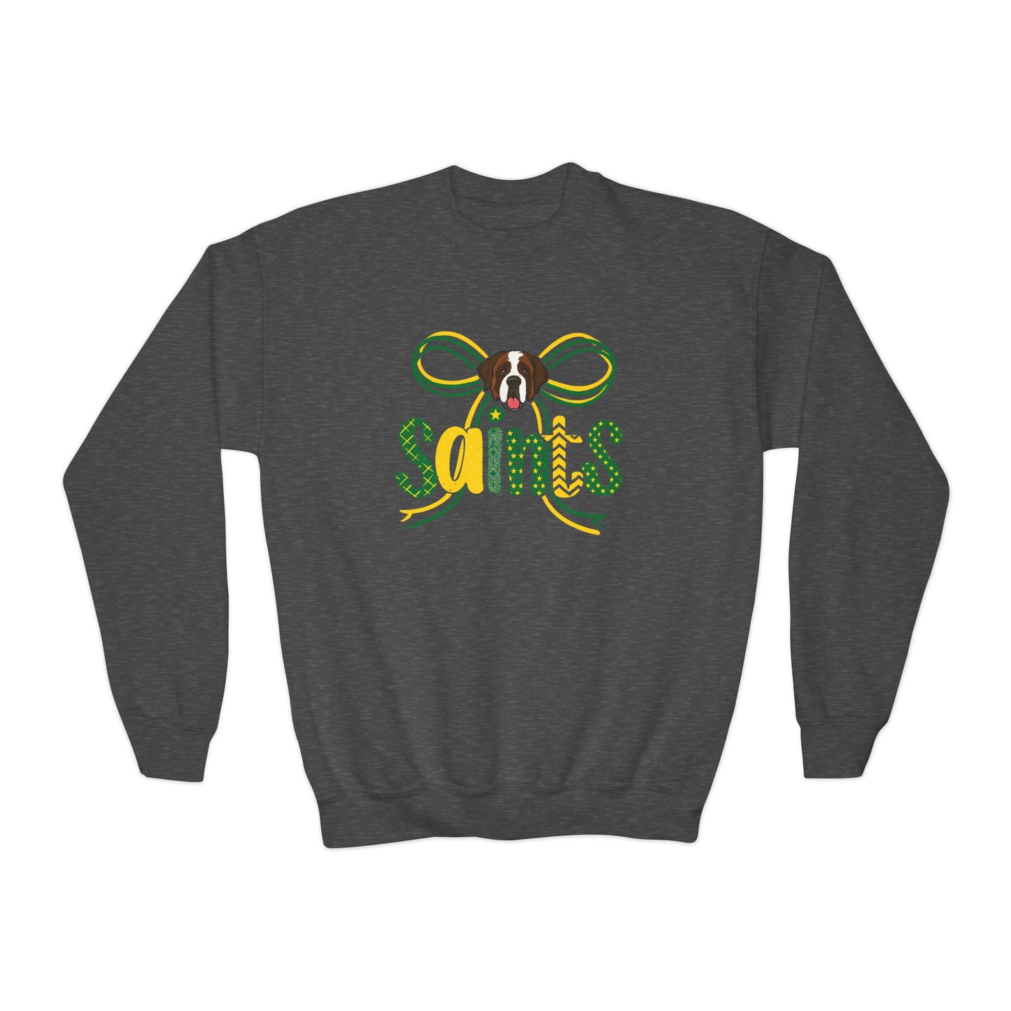 Saints Youth Crewneck Sweatshirt, Comfortable Sweatshirt for Kids, Sports Team Apparel, Gift for Young Fans, Holiday and Game Day Wear