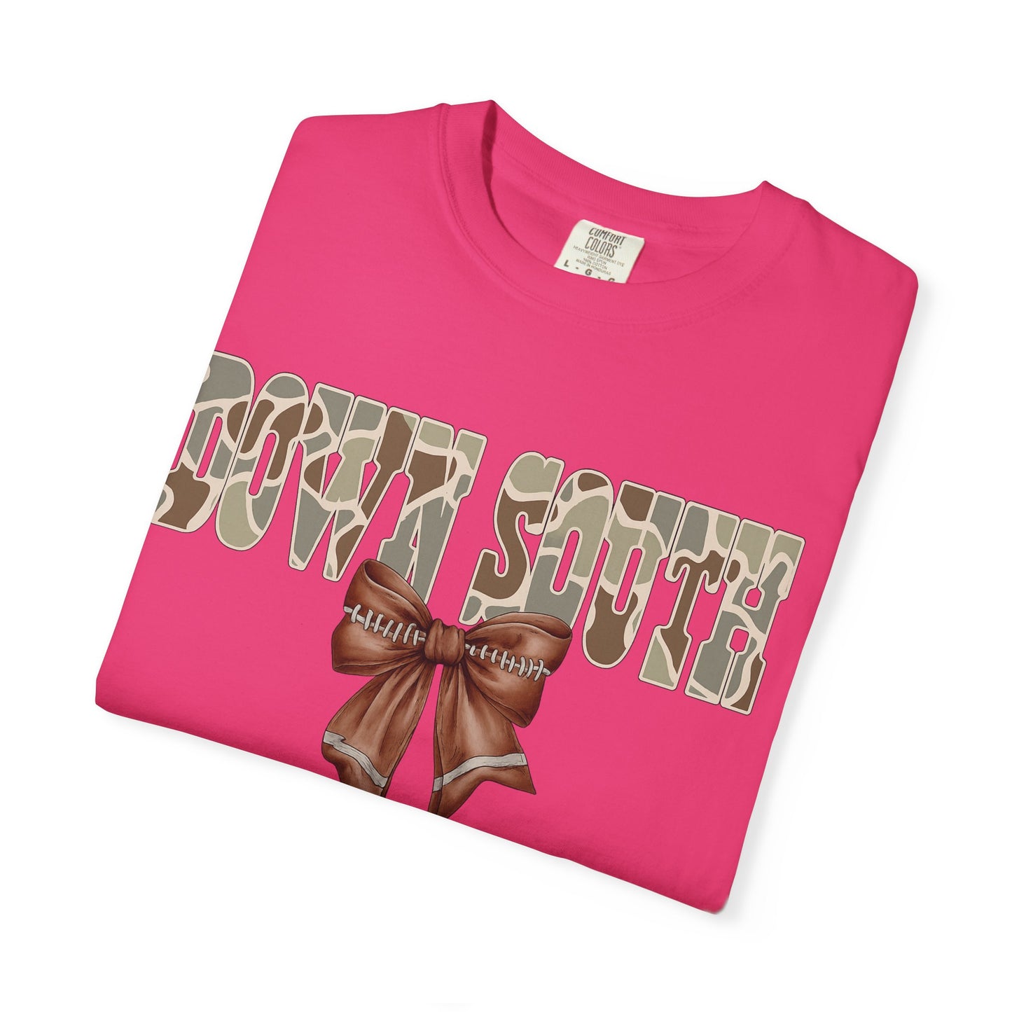 Camo Bow Graphic Tee - Trendy Apparel for Casual Outings and Birthdays