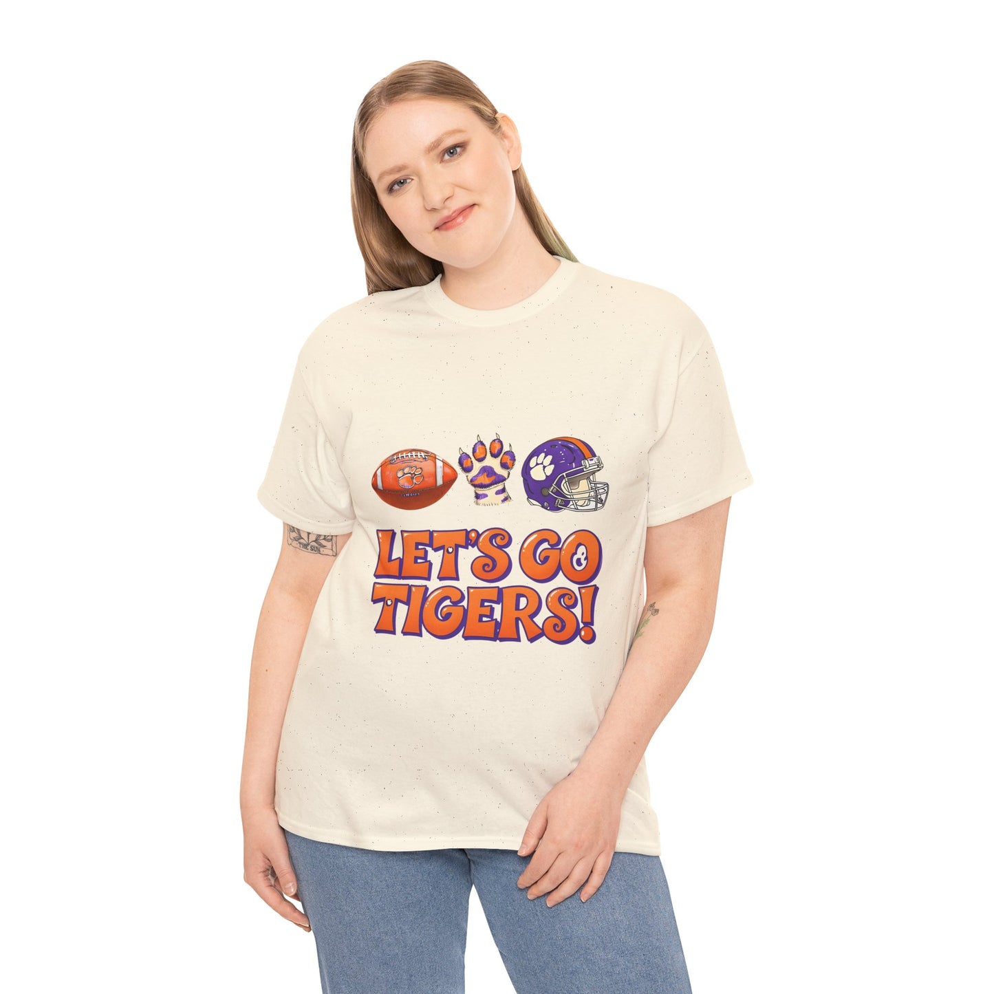 Unisex Heavy Cotton Tee - Let's Go Tigers! Sports Fan Tee, Game Day Shirt, Tailgate Apparel, Team Pride Top, College Football Gear