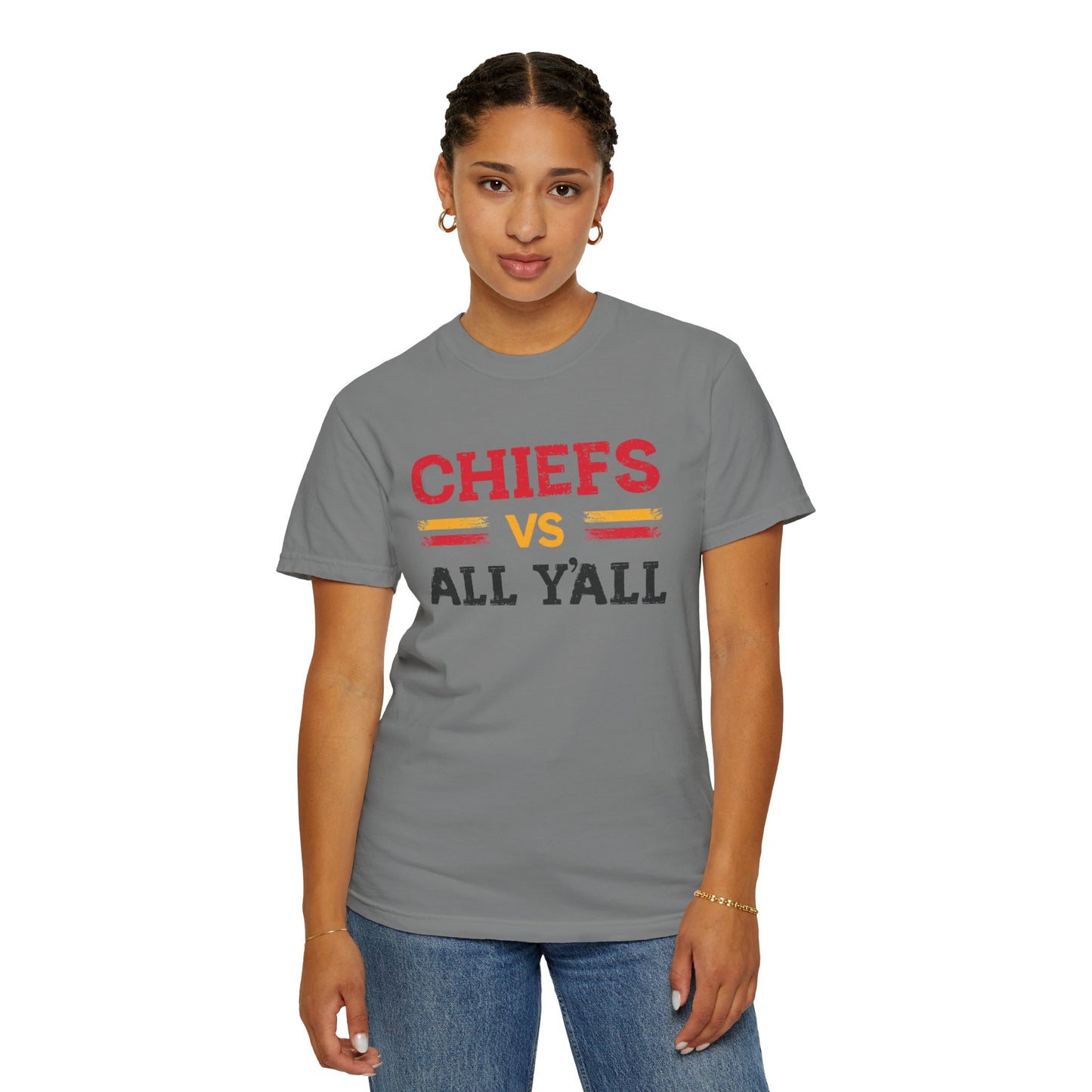 Game Day Humor T-Shirt, Chiefs vs All Y’all Tee, Sports Fan Gift, Unisex Shirt, Tailgate Party Apparel, Football Celebration Shirt
