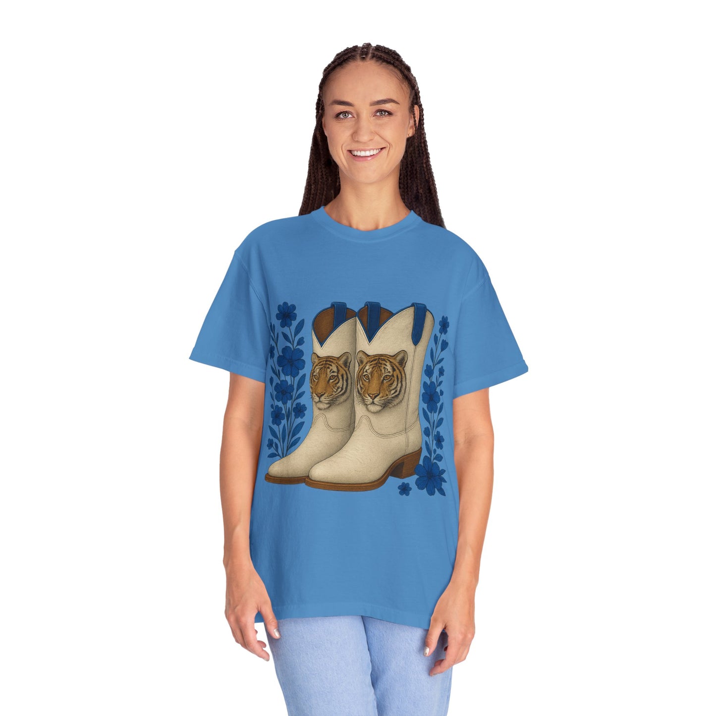 Graphic T-Shirt - Cowboy Boots & Tigress, Unisex Tee, Vintage Country Style-Memphis Tiger Fan