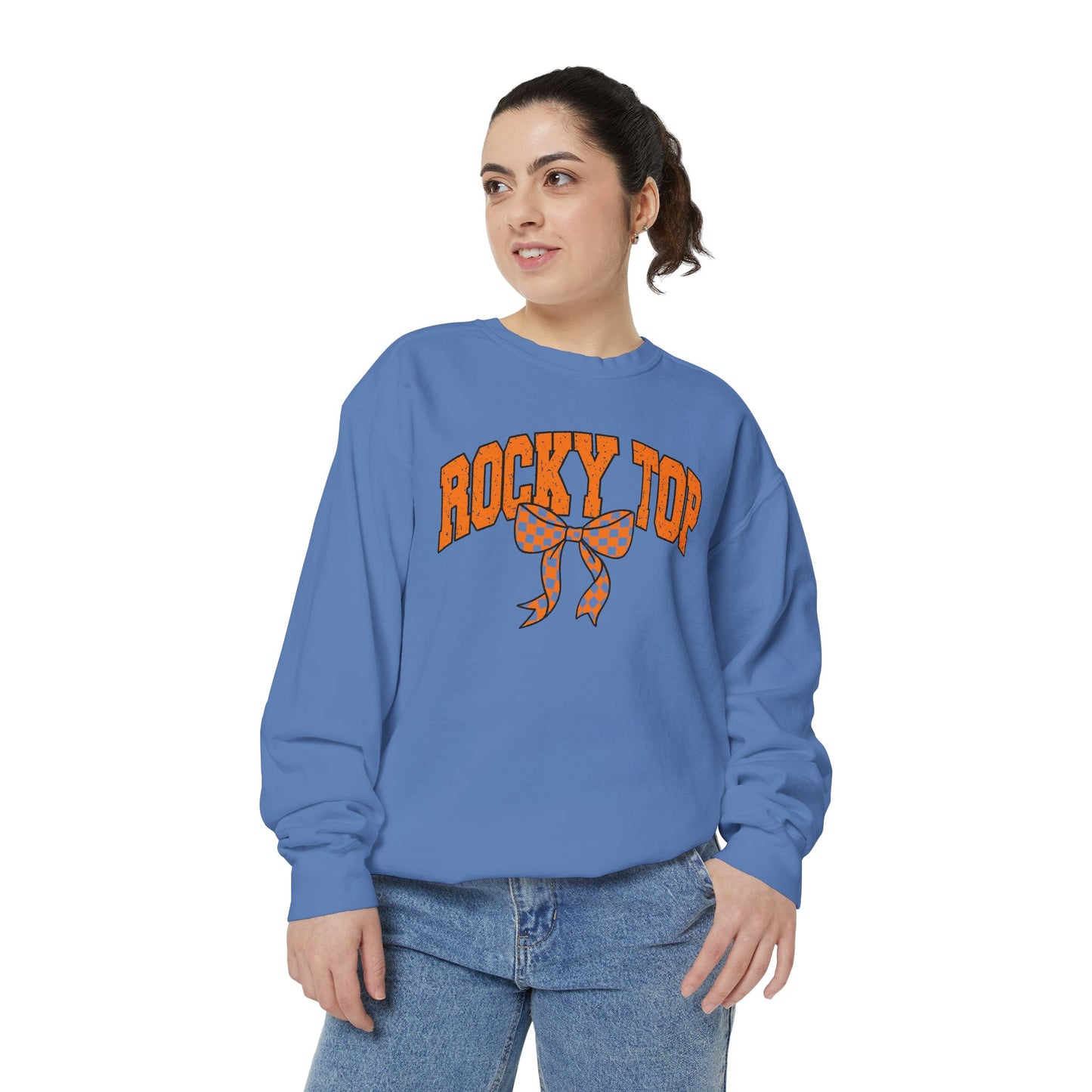 Rocky Top Bow Sweatshirt — Tennessee Checkerboard Vintage Crewneck