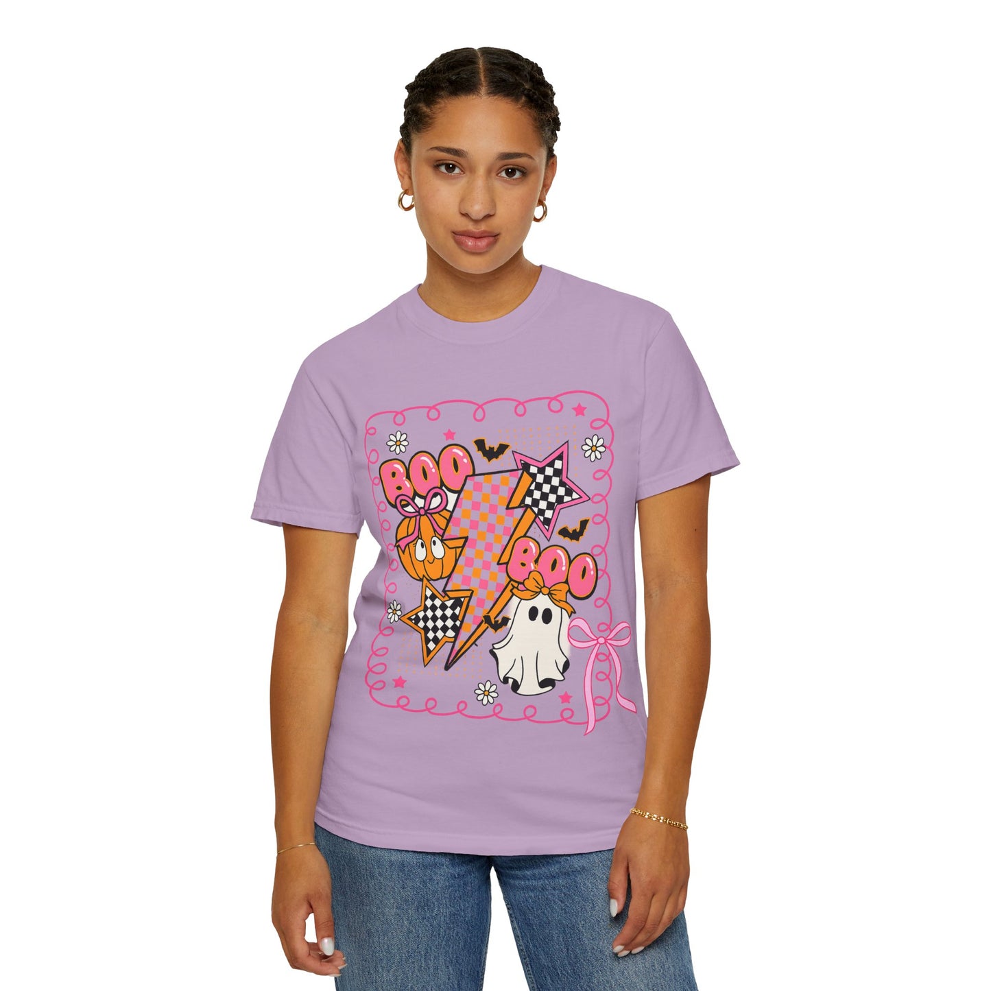 Retro Design Orange & Pink Unisex Halloween T-Shirt