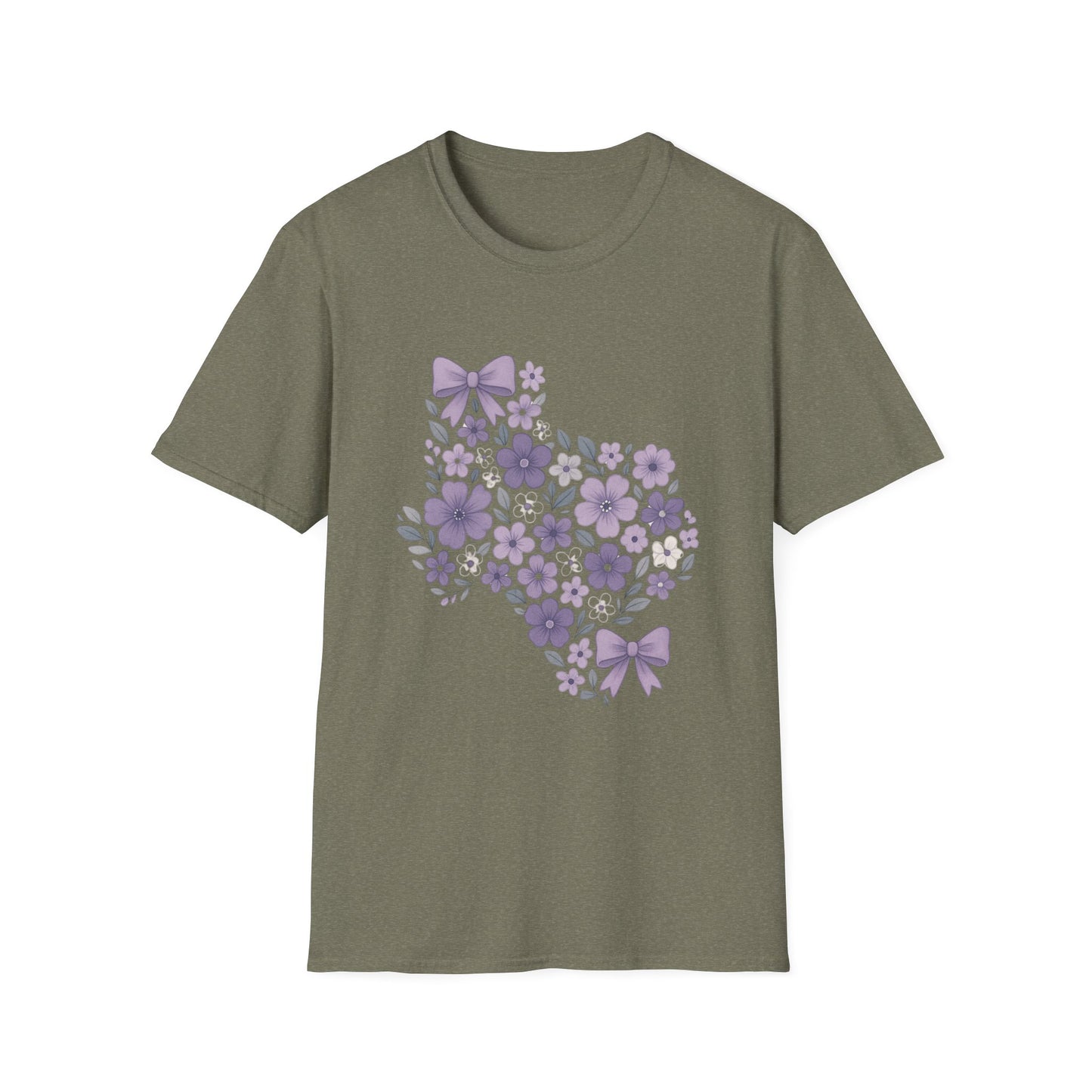 Texas Floral T-Shirt, Casual Summer Top, Gift for Her, Boho Style Tee, Spring Fashion, State Pride Shirt, Soft and Comfy Wear