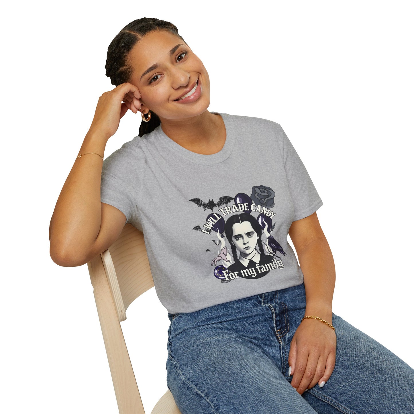 Gothic Family Tribute Unisex Tee - Halloween Dark Aesthetic Apparel