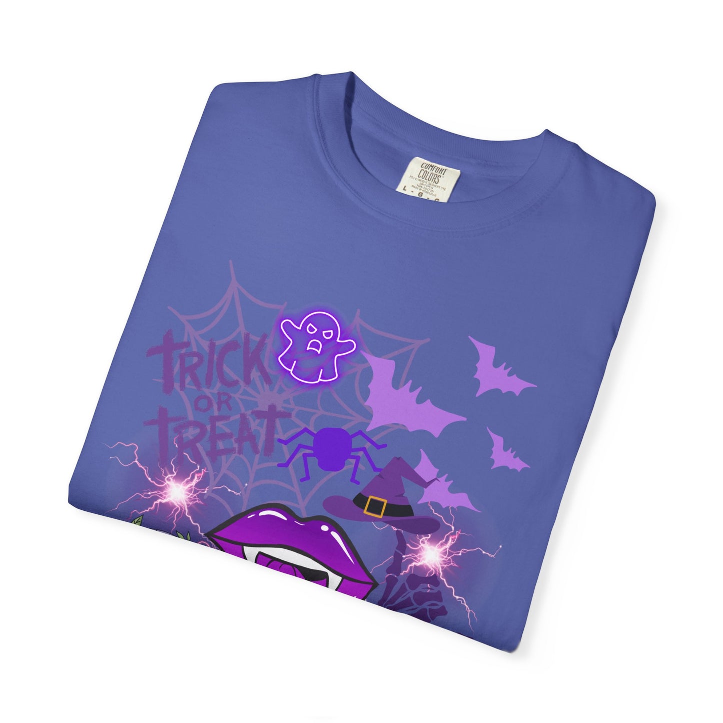 Spooky Purple Vibes Halloween Graphic T-Shirt, Fun Unisex Tee for Spooky Season, Trick or Treat, Boo! Shirt, Halloween Party Wear, Gift Idea