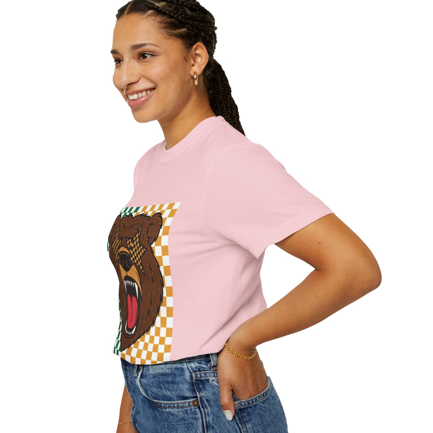 Checkered BU Bear Unisex T-shirt