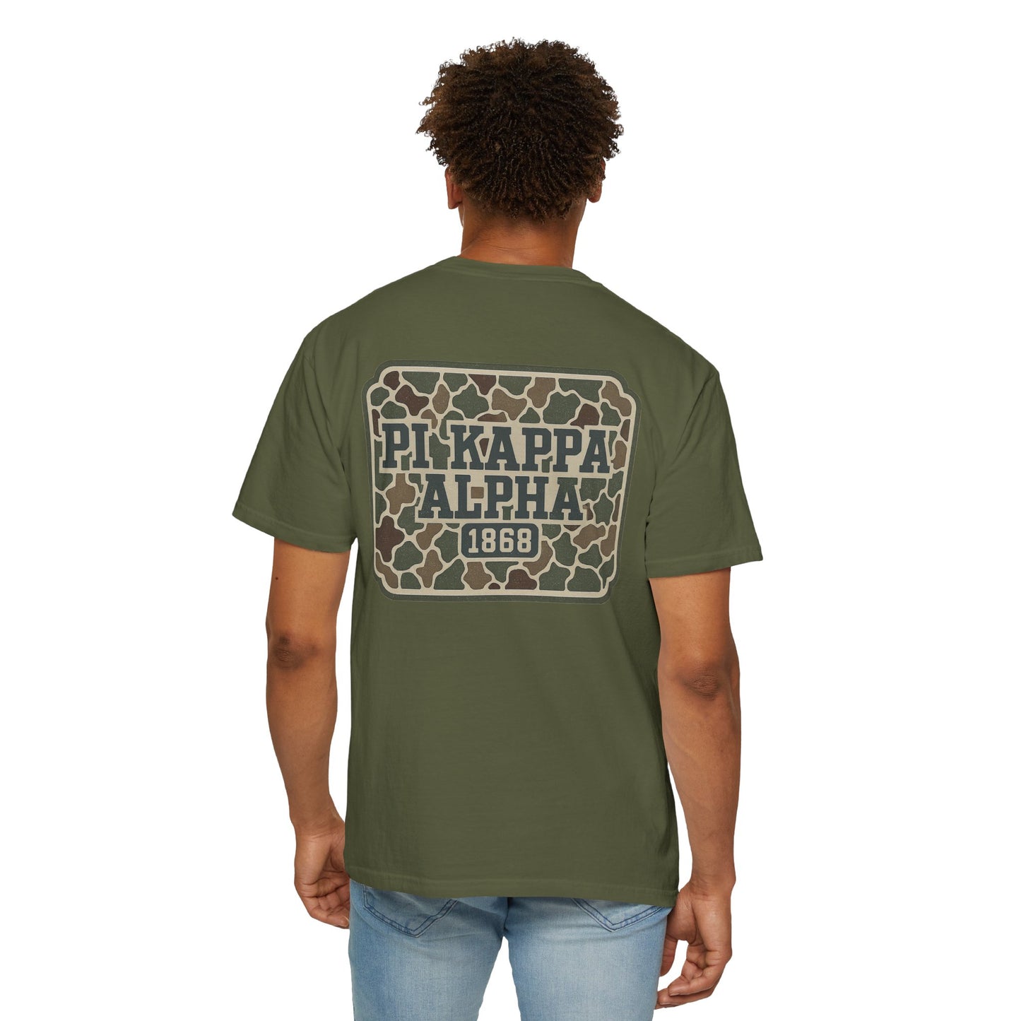 PiKappaAlpha Camouflage T-Shirt | Unisex Garment-Dyed Tee | Casual Wear, Greek Life Apparel, College Gifts, Brotherhood Shirt, Event [...]